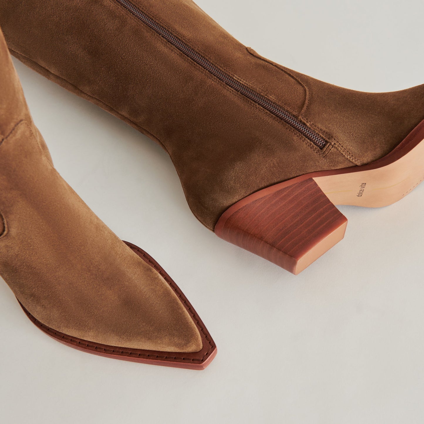 RAJ Wide Calf Boots Brown Suede | Women's Brown Suede Knee-High Boots
 – Dolce Vita Dolce Vita Sale