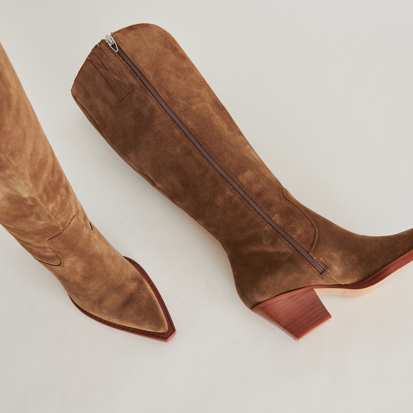 RAJ Wide Calf Boots Brown Suede | Women's Brown Suede Knee-High Boots
 – Dolce Vita Dolce Vita Sale
