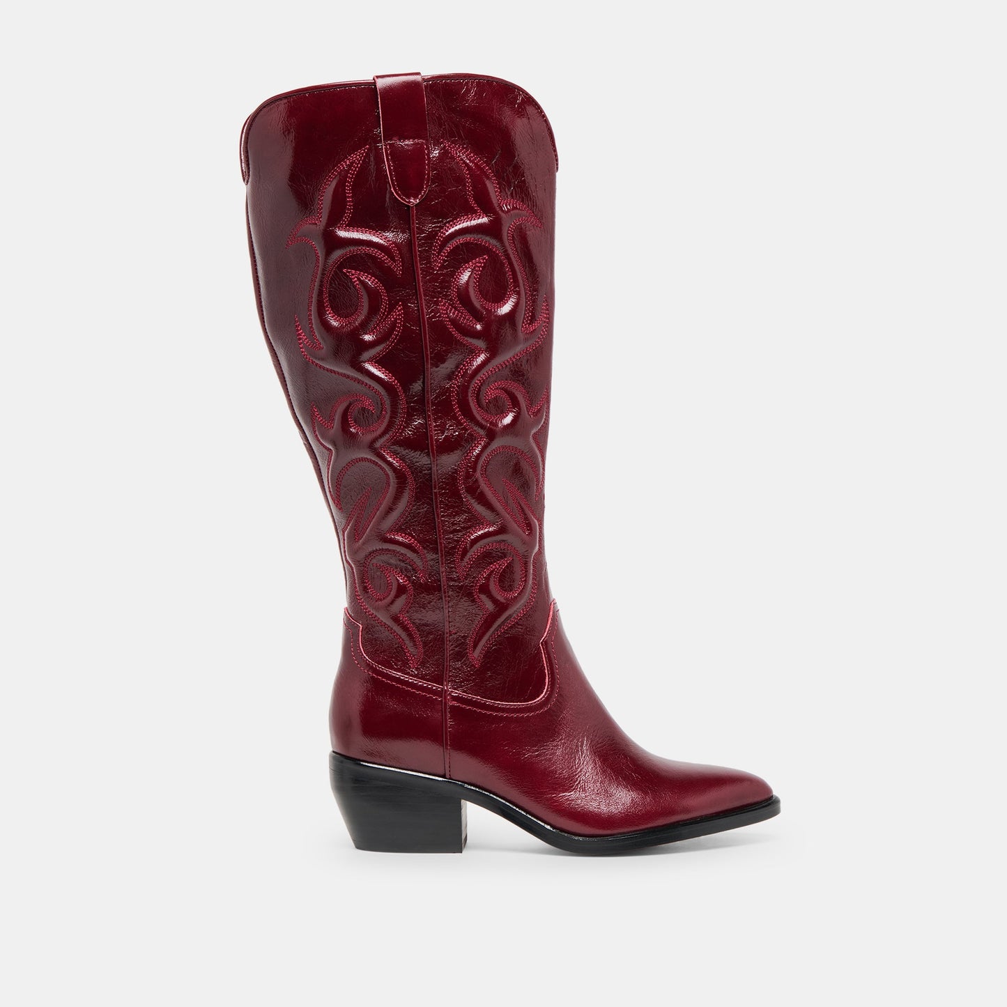 Mirla Oxblood Leather Wide Calf Boots Dolce Vita New