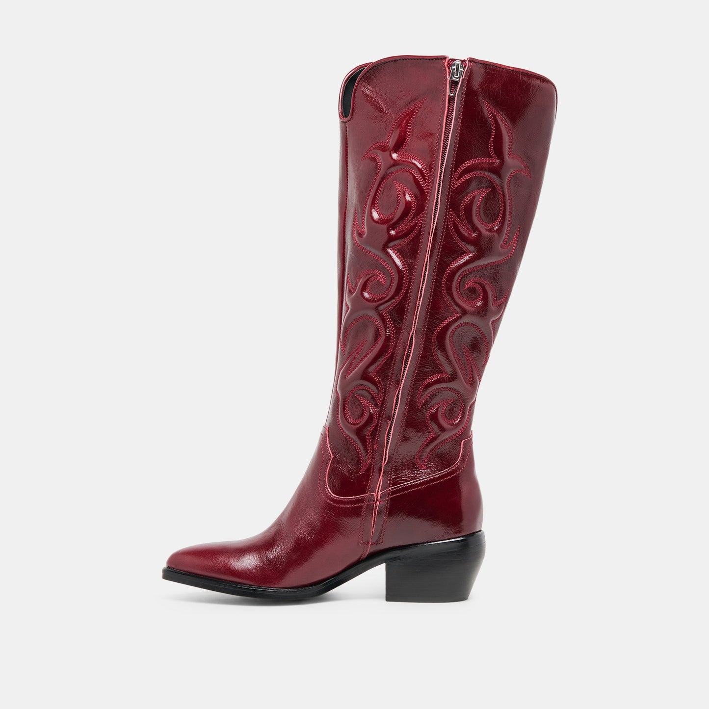 Mirla Oxblood Leather Wide Calf Boots Dolce Vita New
