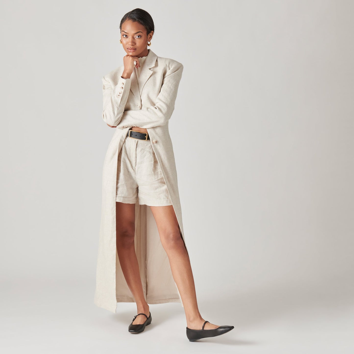 Reyes Black Leather Ballet Flats Dolce Vita us