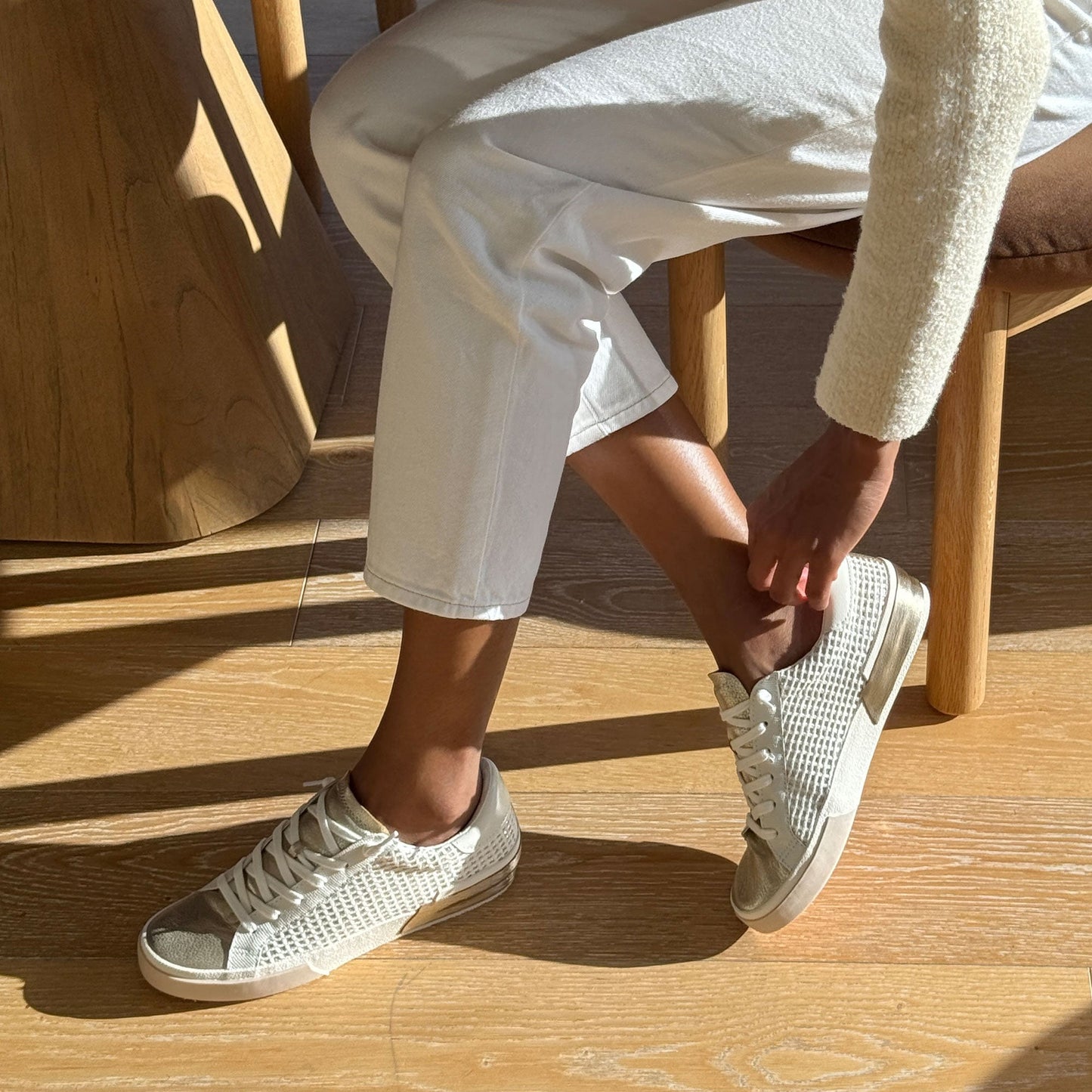 ZINA SNEAKERS BONE GOLD WOVEN
 – Dolce Vita Dolce Vita Discount