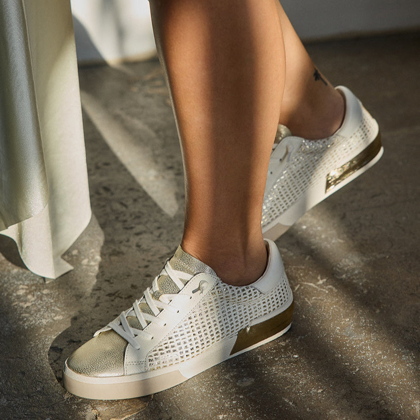 ZINA SNEAKERS BONE GOLD WOVEN
 – Dolce Vita Dolce Vita Discount