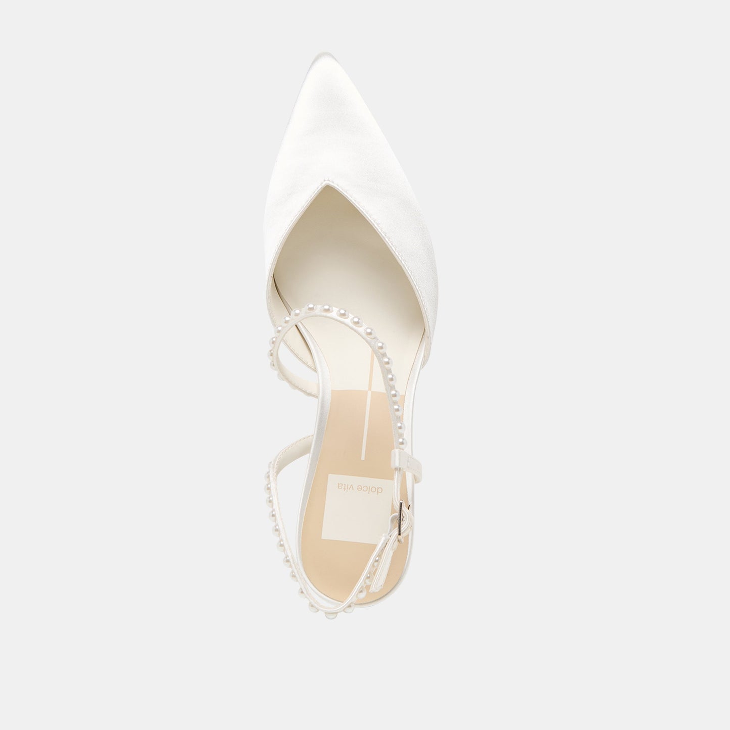 Kamra Pearl True White Satin Mid Heels Dolce Vita Sale