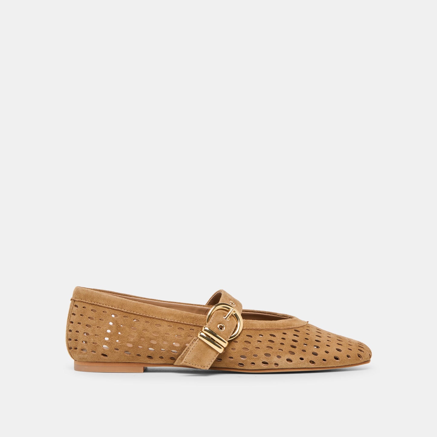 Mikel Lt Brown Perforated Suede Ballet Flats Dolce Vita Sale