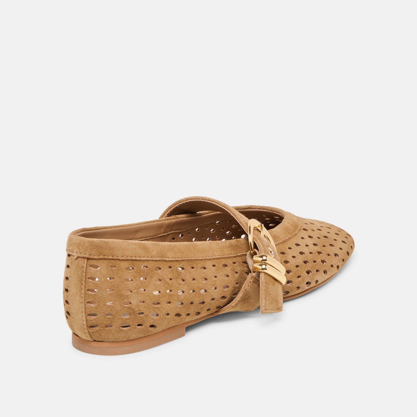 Mikel Lt Brown Perforated Suede Ballet Flats Dolce Vita Sale