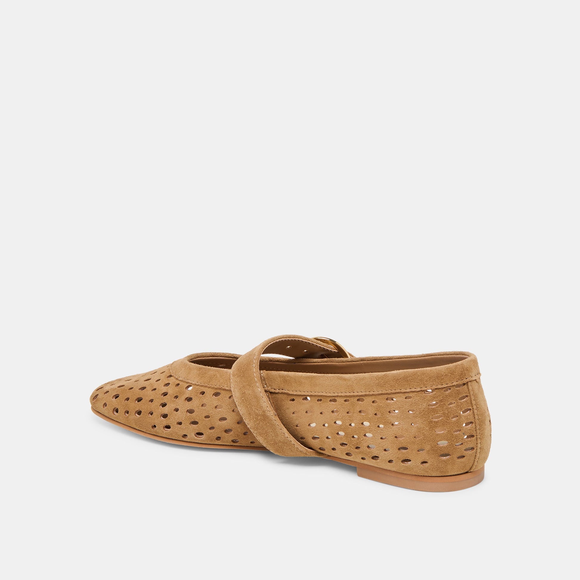 Mikel Lt Brown Perforated Suede Ballet Flats Dolce Vita Sale