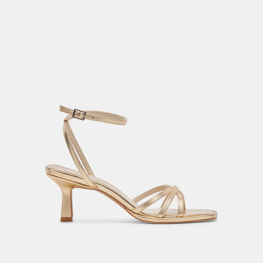 Manji Light Gold Metallic Leather Heels Dolce Vita us