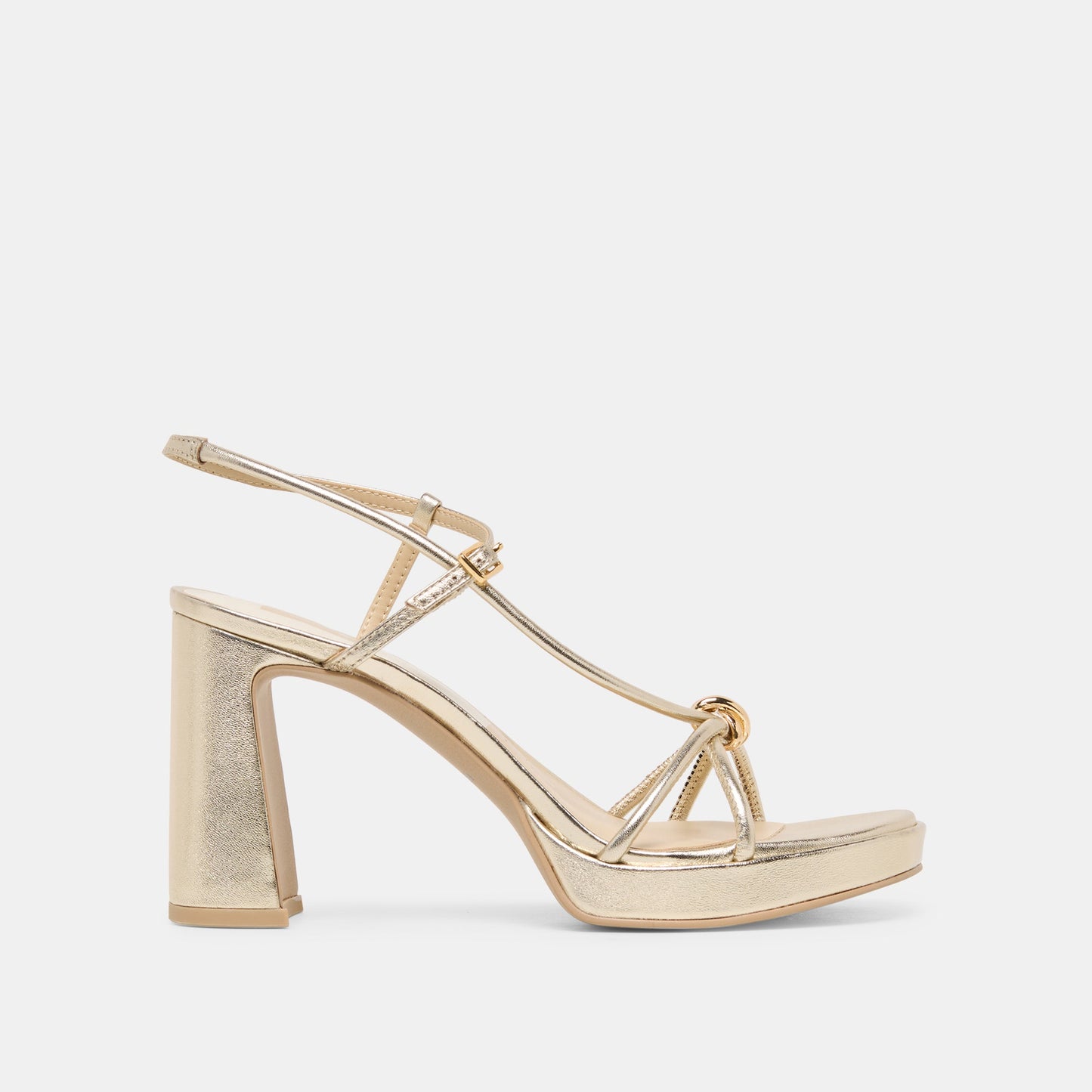 Odete Gold Leather Heels Dolce Vita New