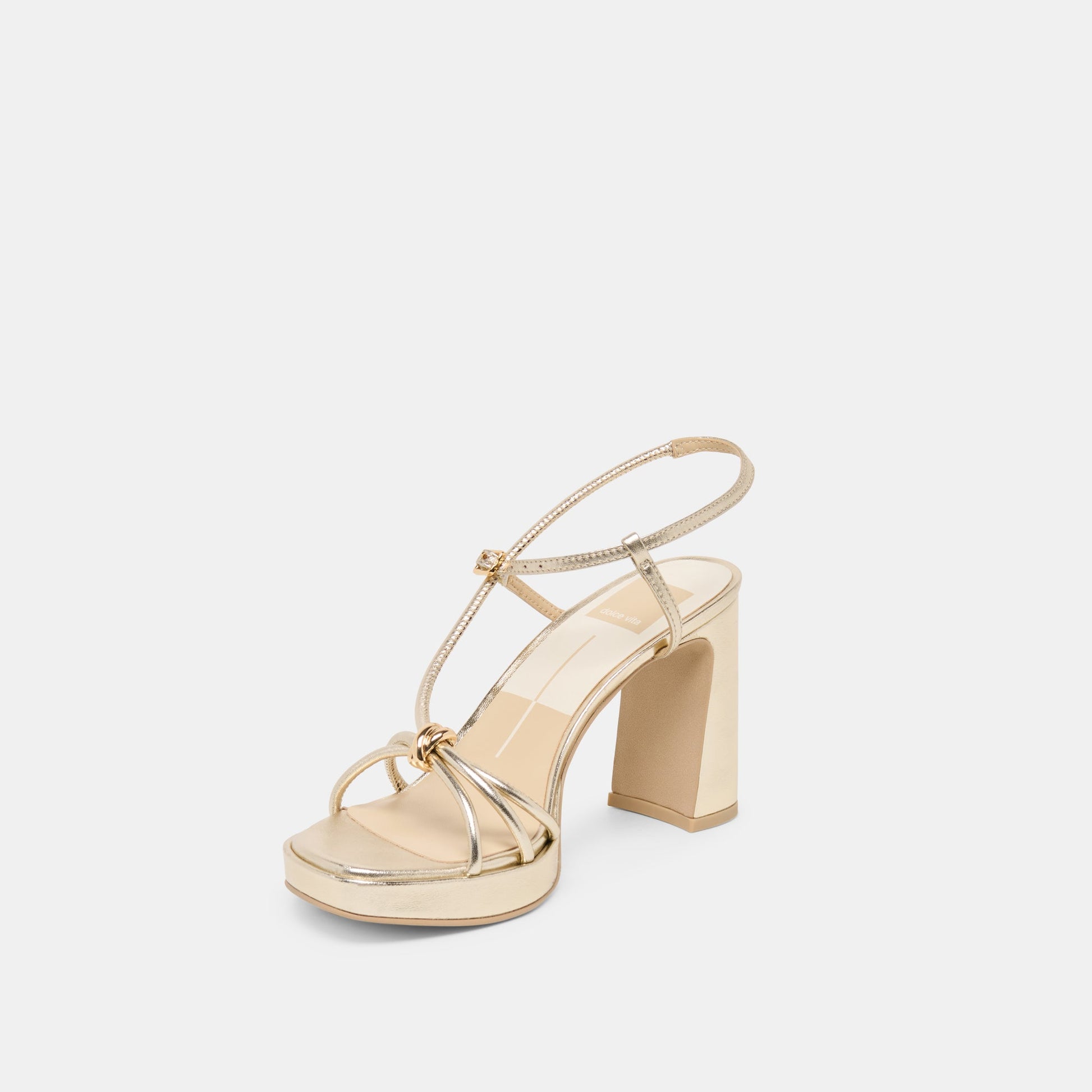 Odete Gold Leather Heels Dolce Vita New