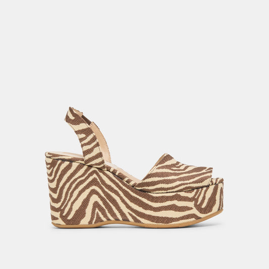 Akera Beige Zebra Raffia Wedges Dolce Vita Discount