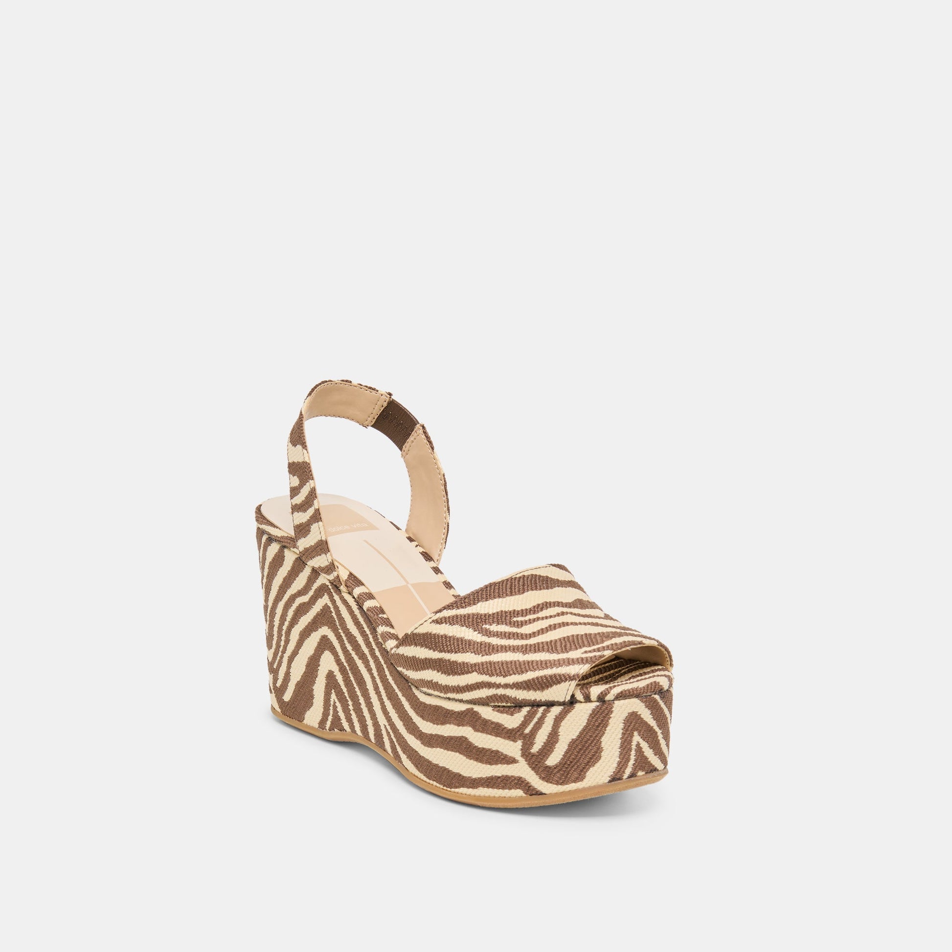 Akera Beige Zebra Raffia Wedges Dolce Vita Discount