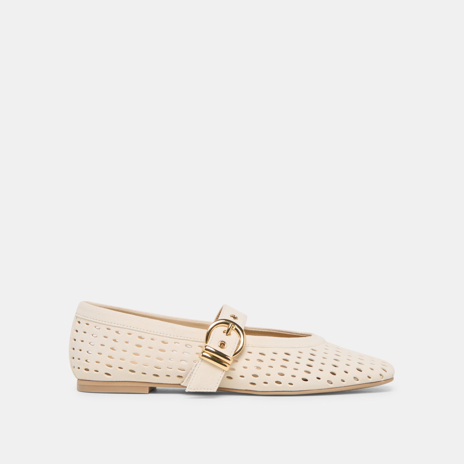 Mikel Creme Perforated Suede Ballet Flats Dolce Vita Sale