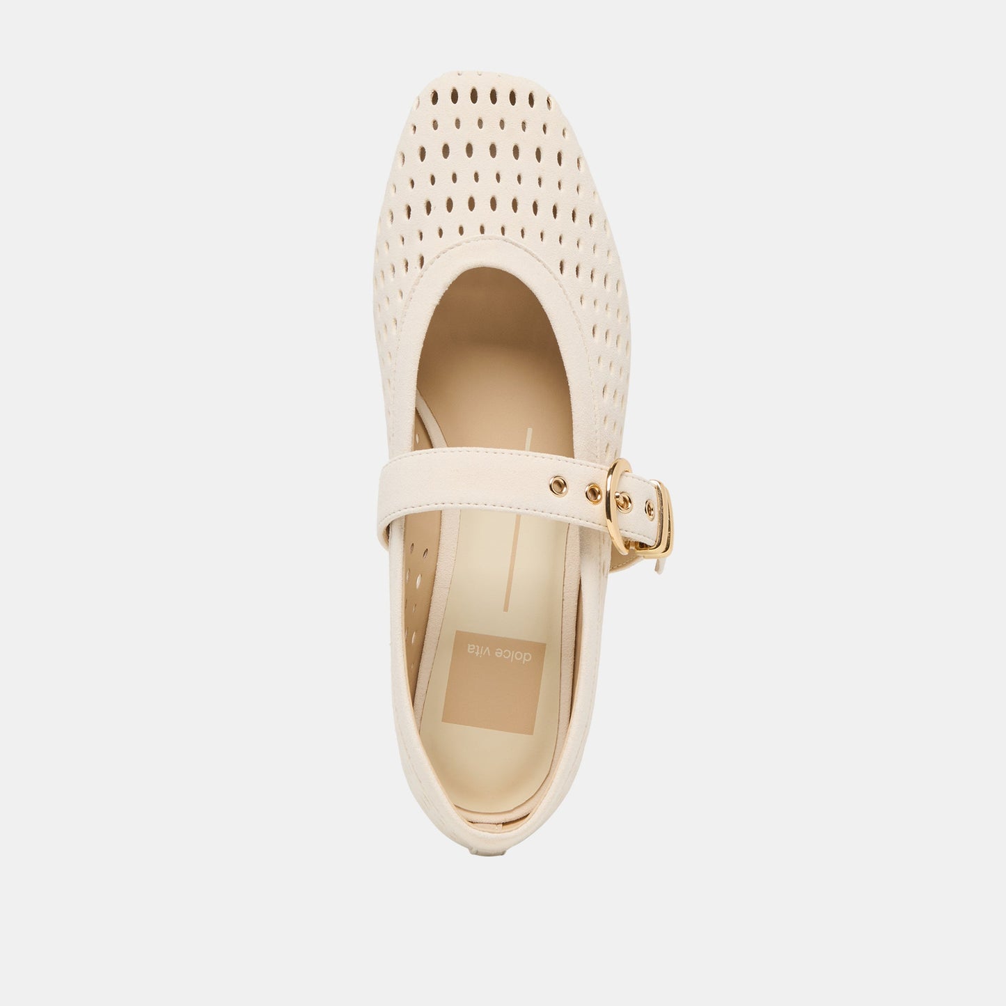 Mikel Creme Perforated Suede Ballet Flats Dolce Vita Sale
