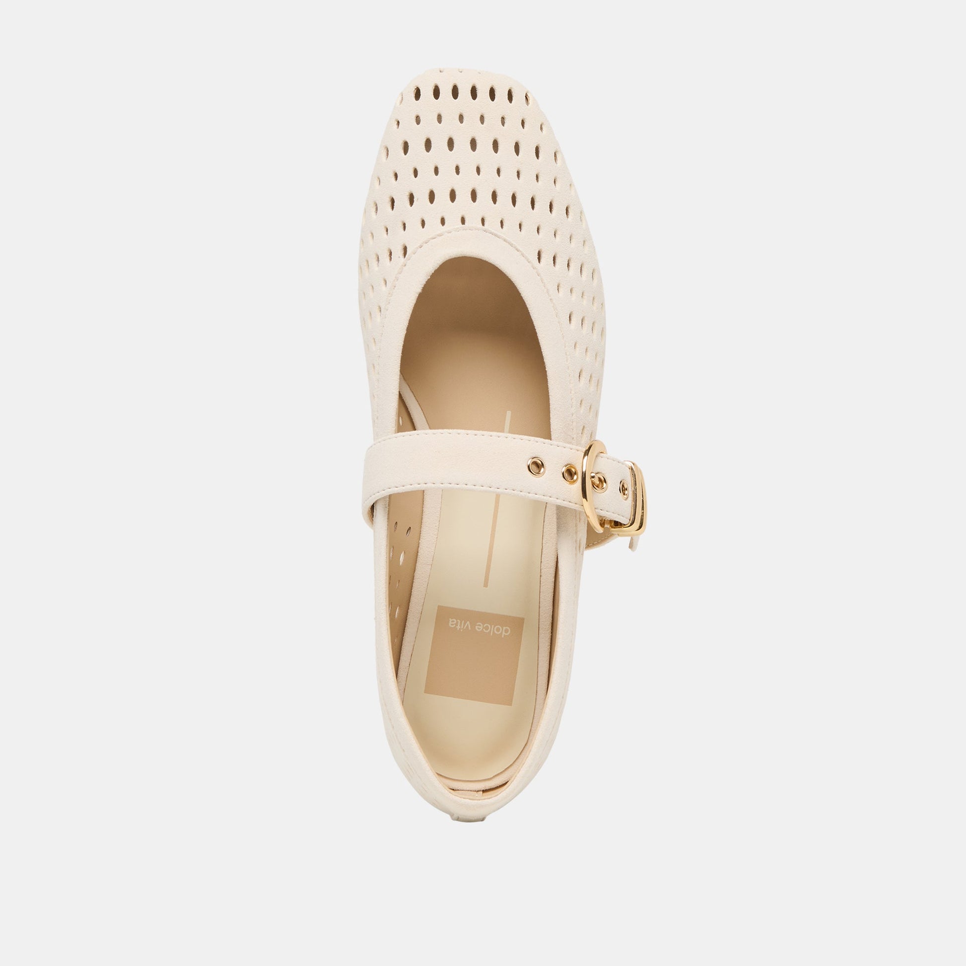 Mikel Creme Perforated Suede Ballet Flats Dolce Vita Sale