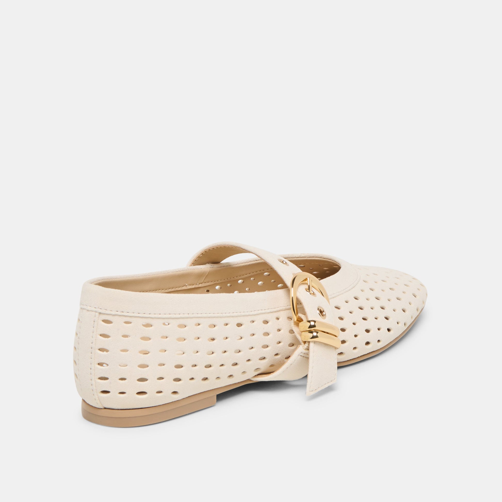 Mikel Creme Perforated Suede Ballet Flats Dolce Vita Sale