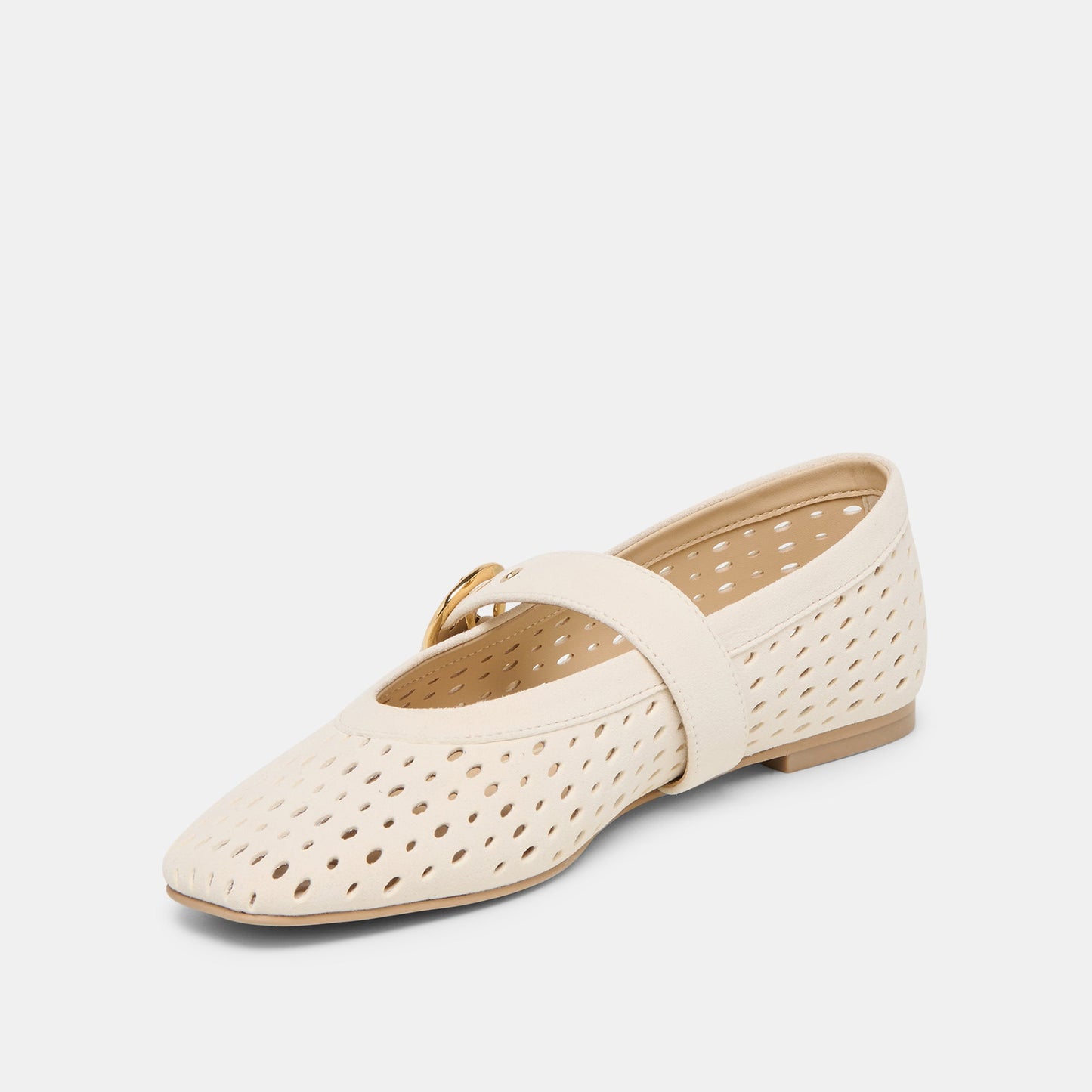 Mikel Creme Perforated Suede Ballet Flats Dolce Vita Sale