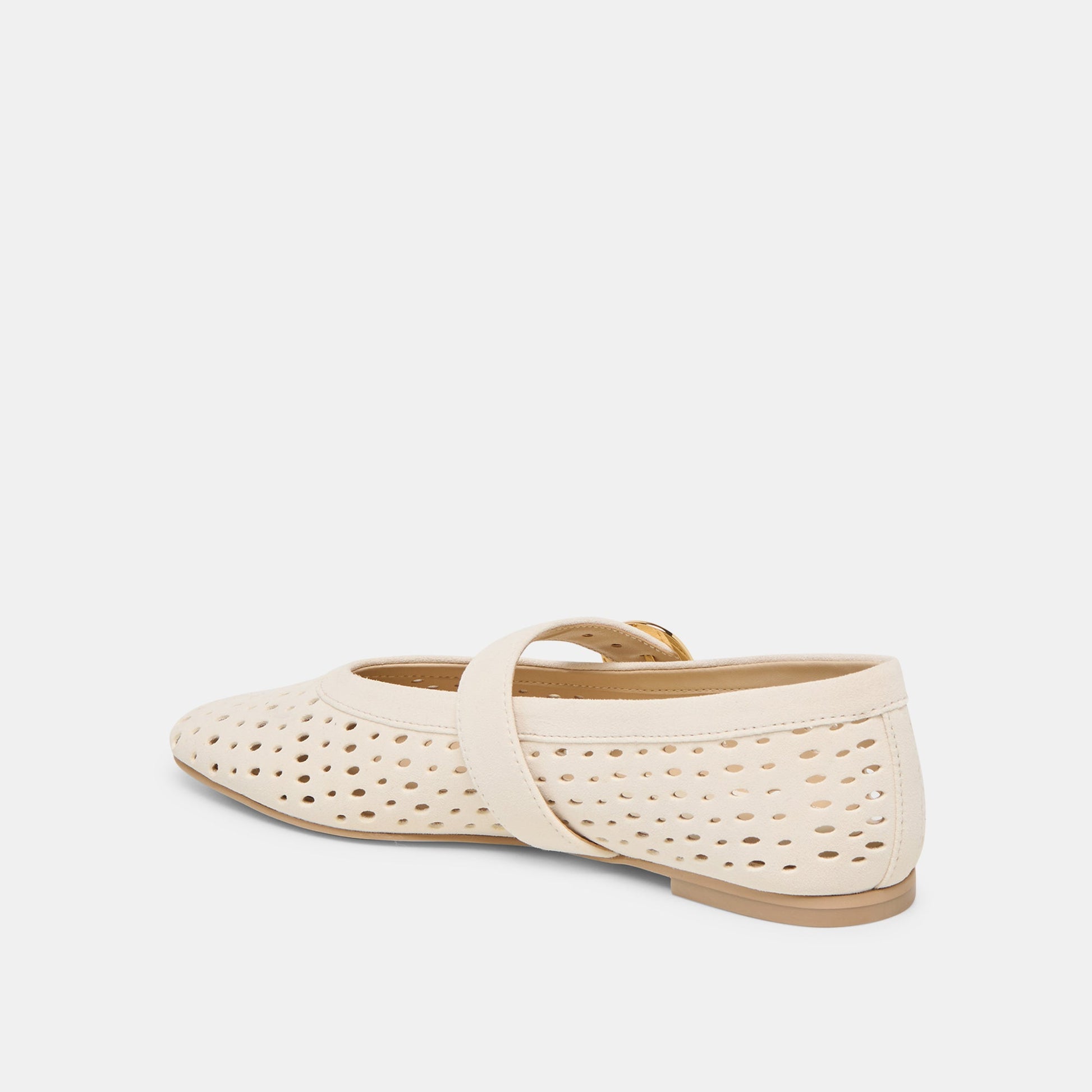 Mikel Creme Perforated Suede Ballet Flats Dolce Vita Sale