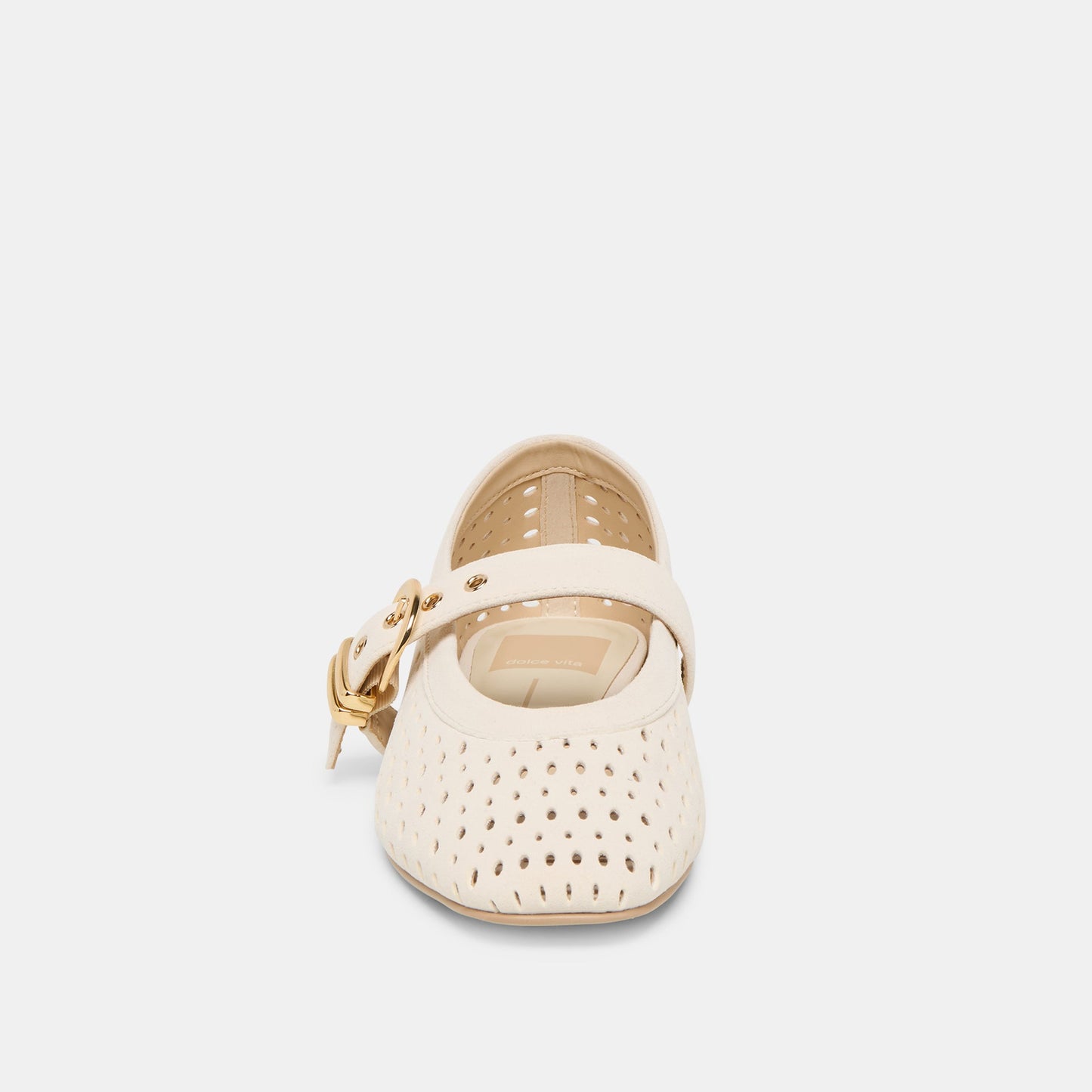 Mikel Creme Perforated Suede Ballet Flats Dolce Vita Sale
