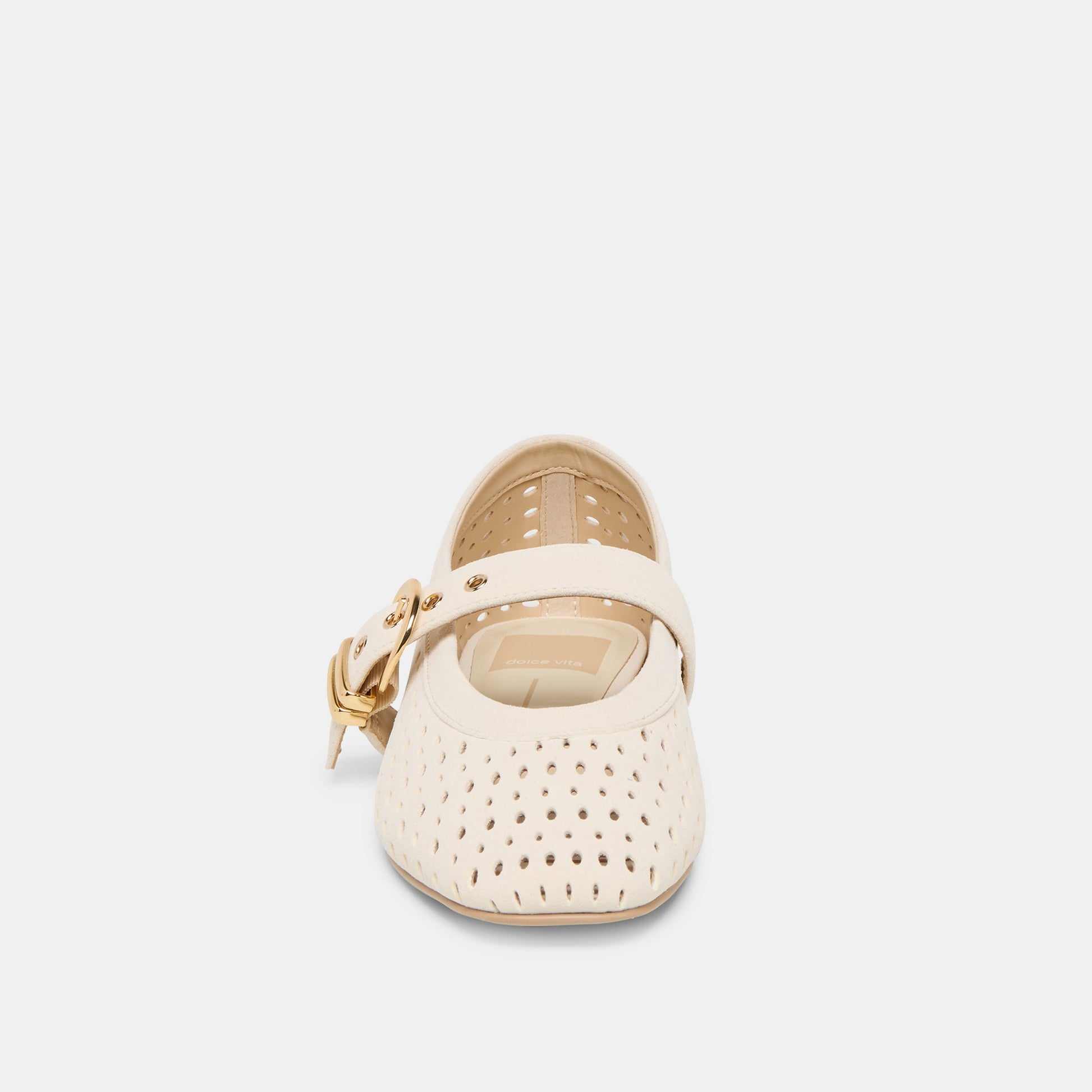 Mikel Creme Perforated Suede Ballet Flats Dolce Vita Sale