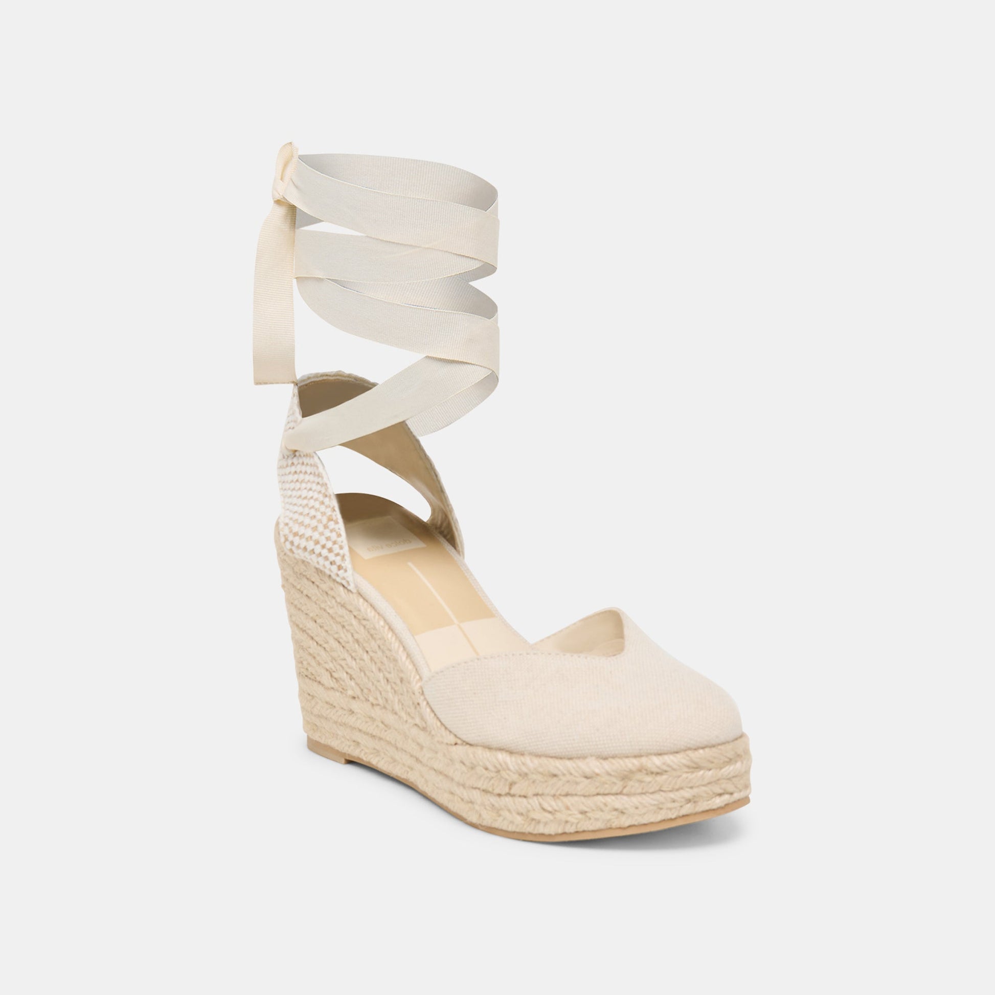 Noura Ecru Linen Wedges Dolce Vita On sale