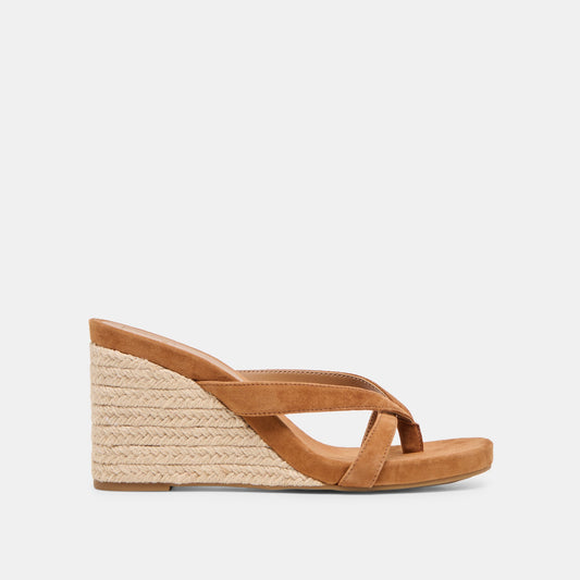 Helan Espadrille Brown Suede Wedges Dolce Vita us