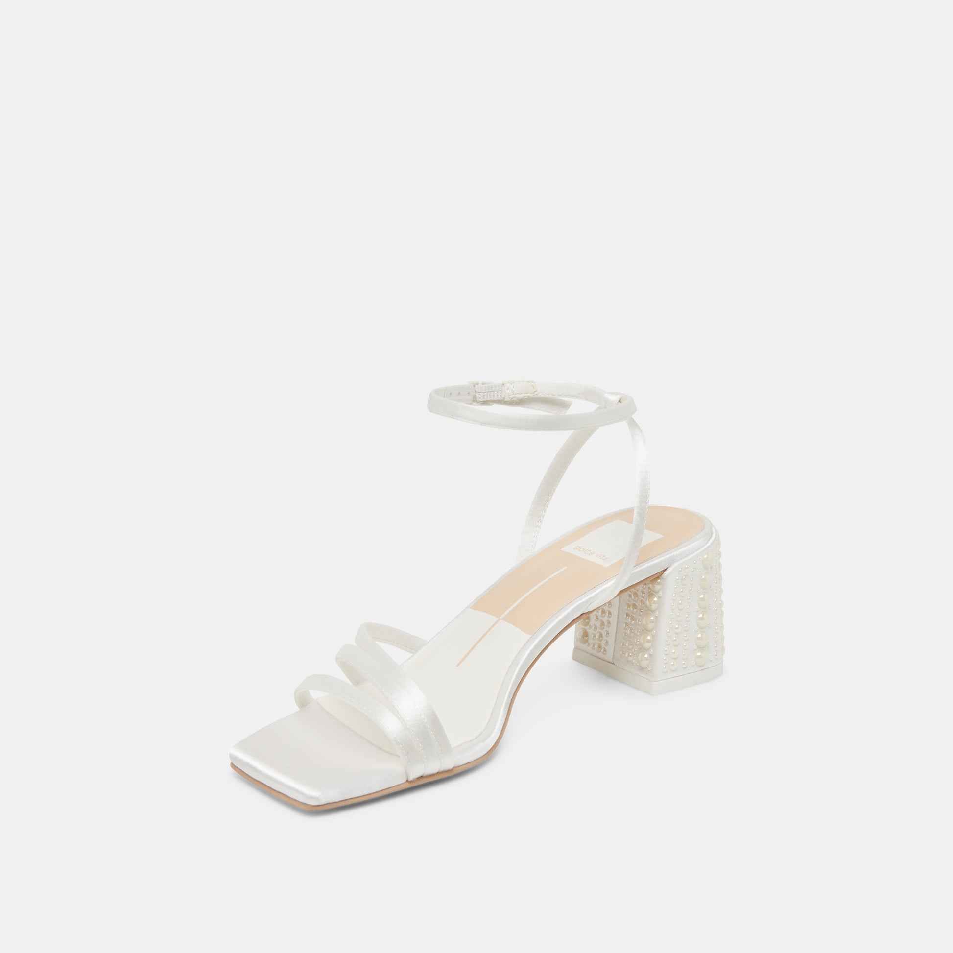 YSABEL PEARL HEELS TRUE WHITE SATIN
 – Dolce Vita Dolce Vita New