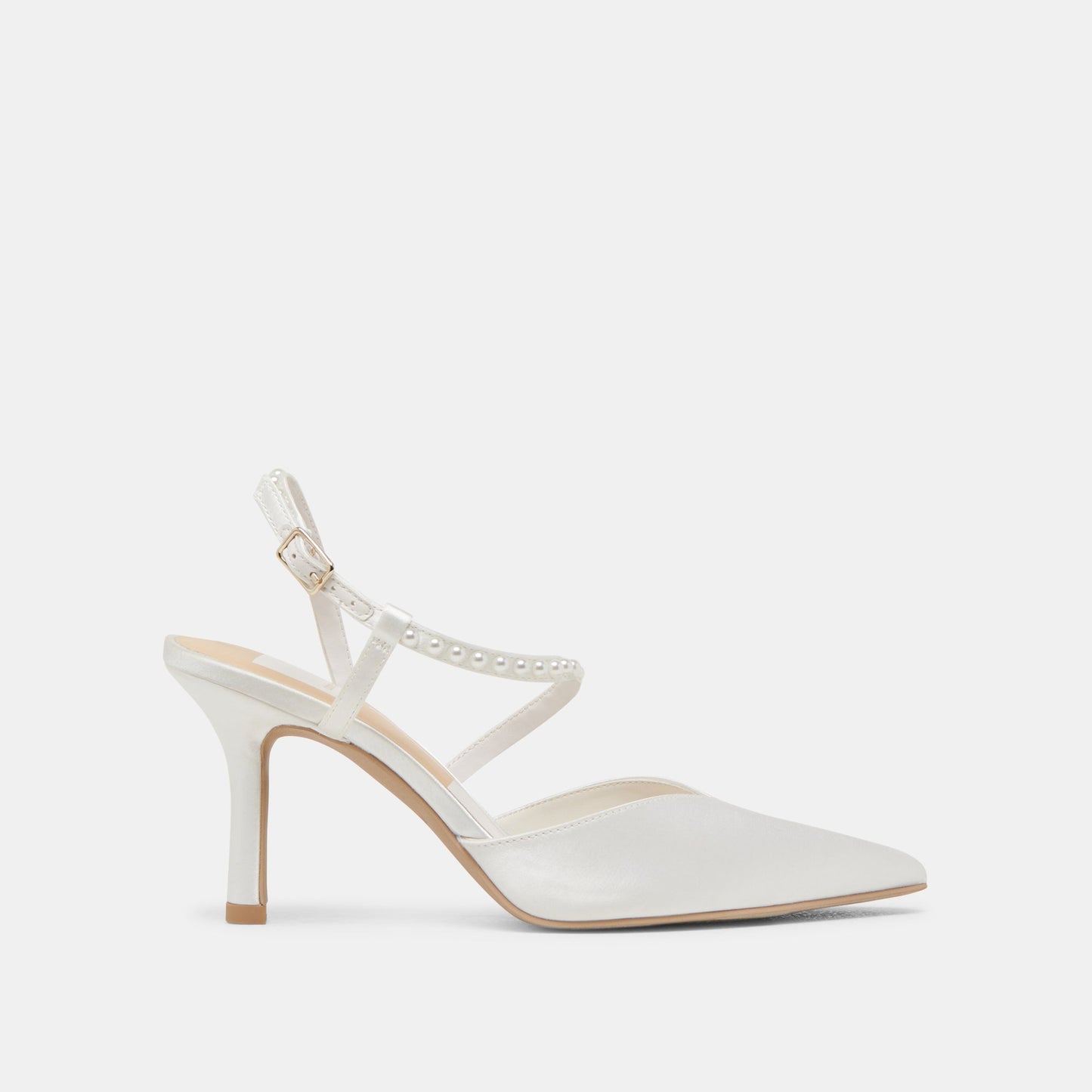 KAMRA PEARL HEELS TRUE WHITE SATIN
 – Dolce Vita Dolce Vita Discount