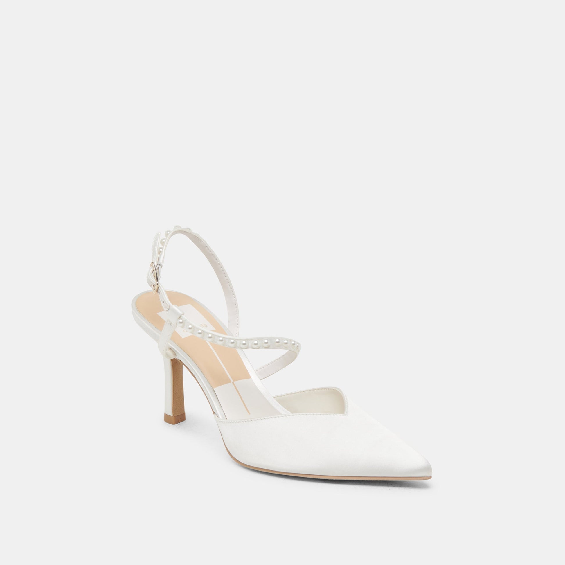 KAMRA PEARL HEELS TRUE WHITE SATIN
 – Dolce Vita Dolce Vita Discount
