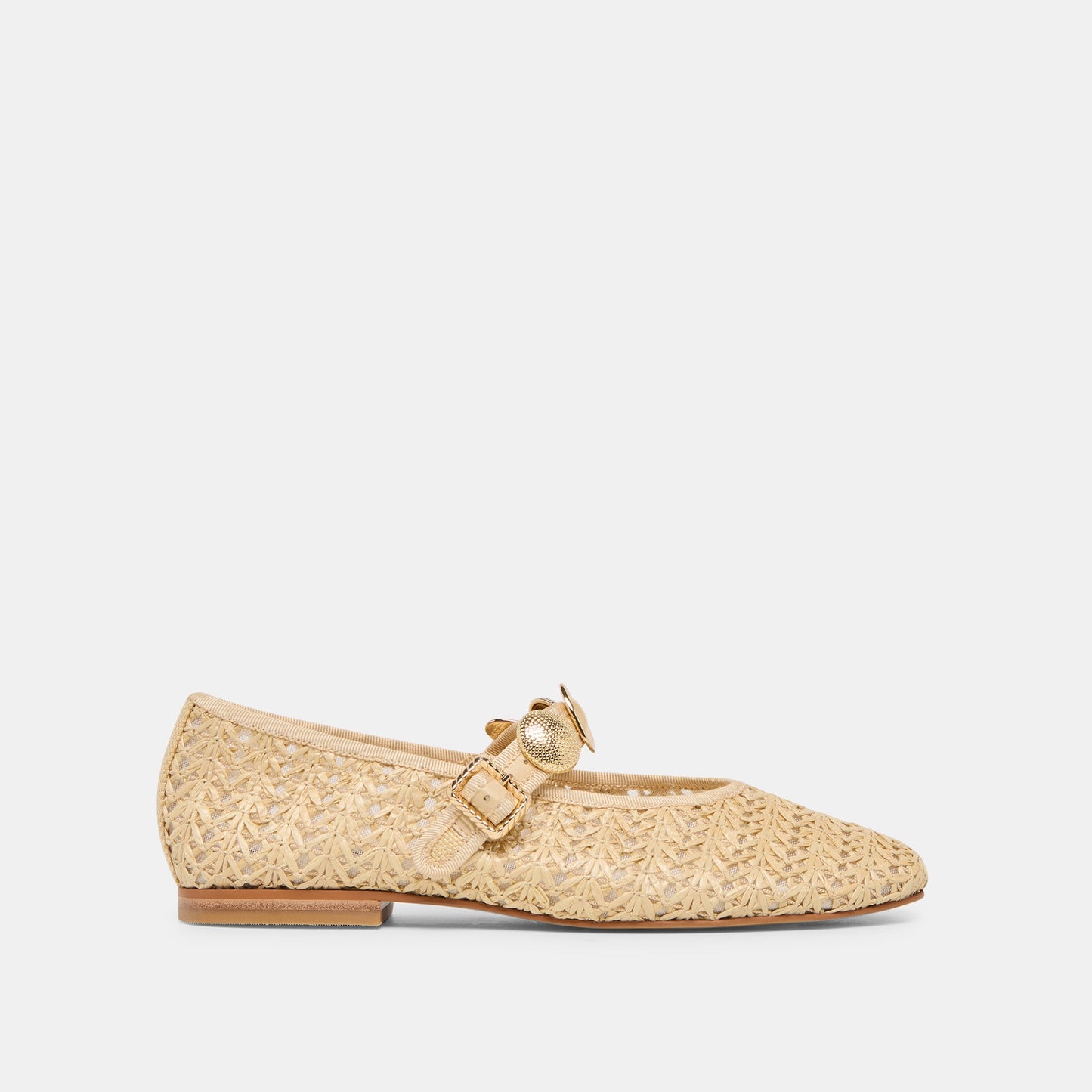 Relan Natural Cross Hatch Raffia Ballet Flats Dolce Vita For sale
