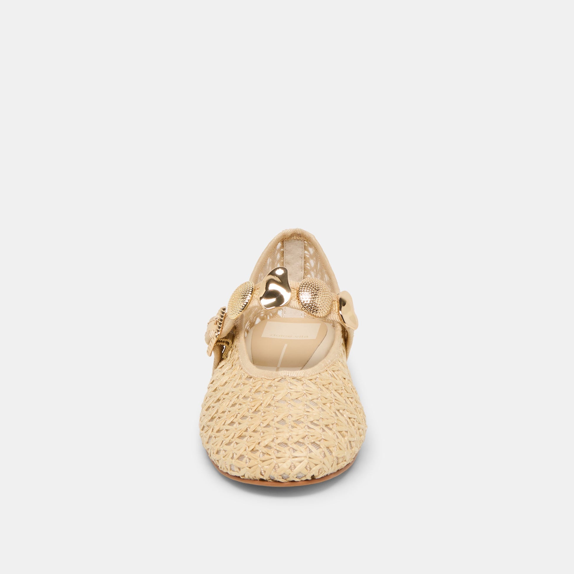 Relan Natural Cross Hatch Raffia Ballet Flats Dolce Vita For sale
