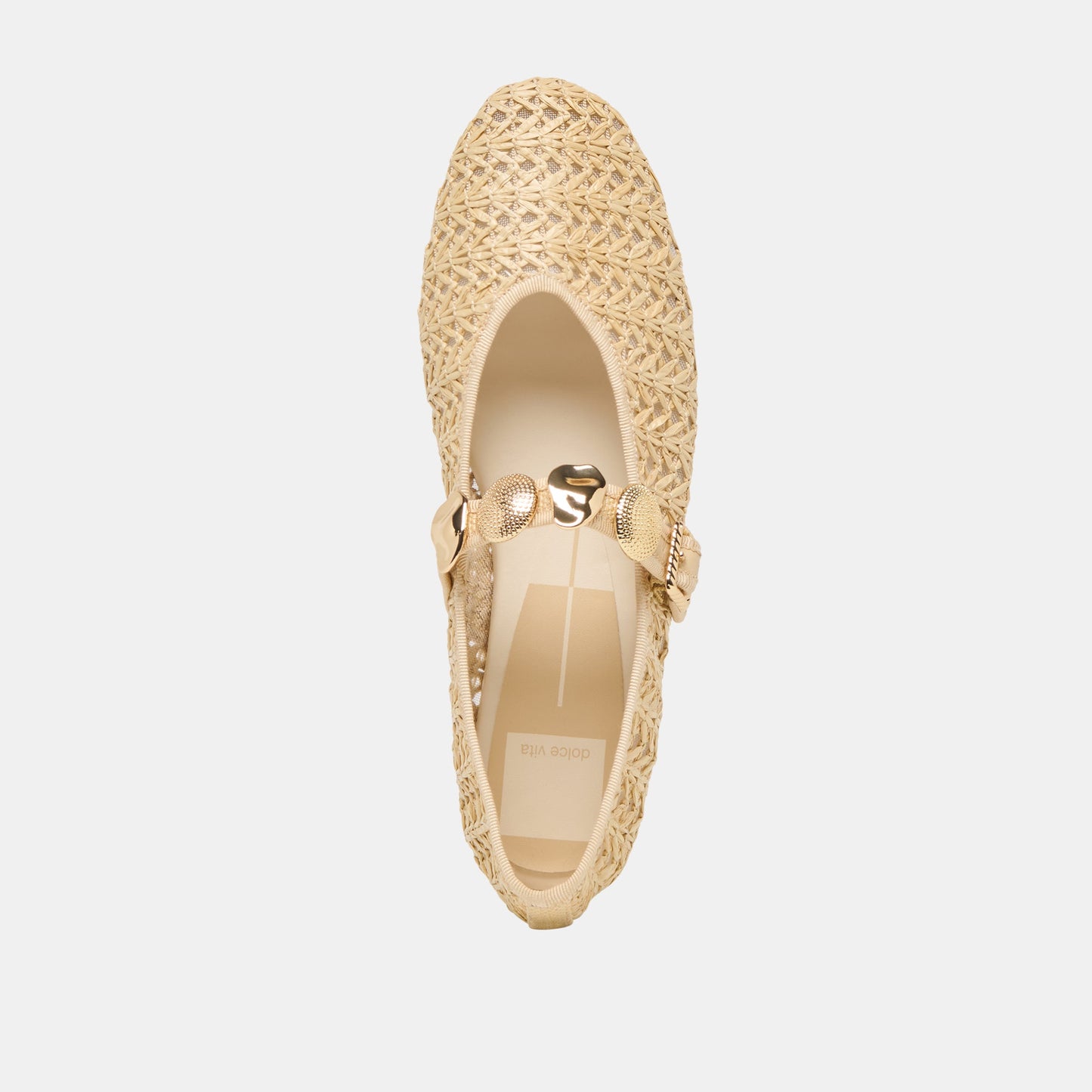 Relan Natural Cross Hatch Raffia Ballet Flats Dolce Vita For sale