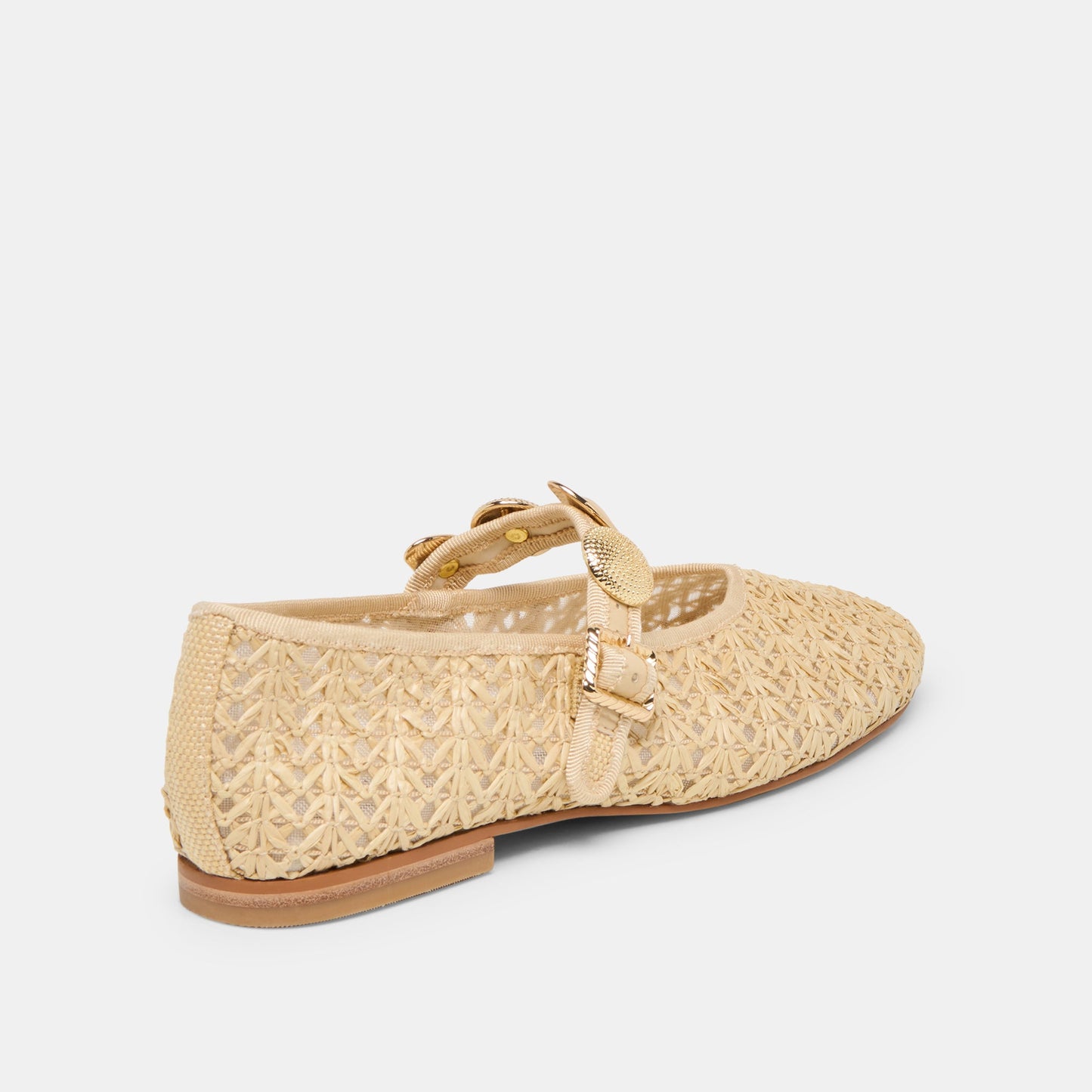 Relan Natural Cross Hatch Raffia Ballet Flats Dolce Vita For sale