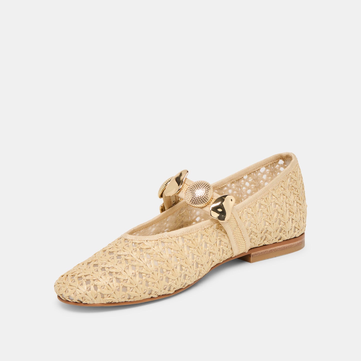Relan Natural Cross Hatch Raffia Ballet Flats Dolce Vita For sale