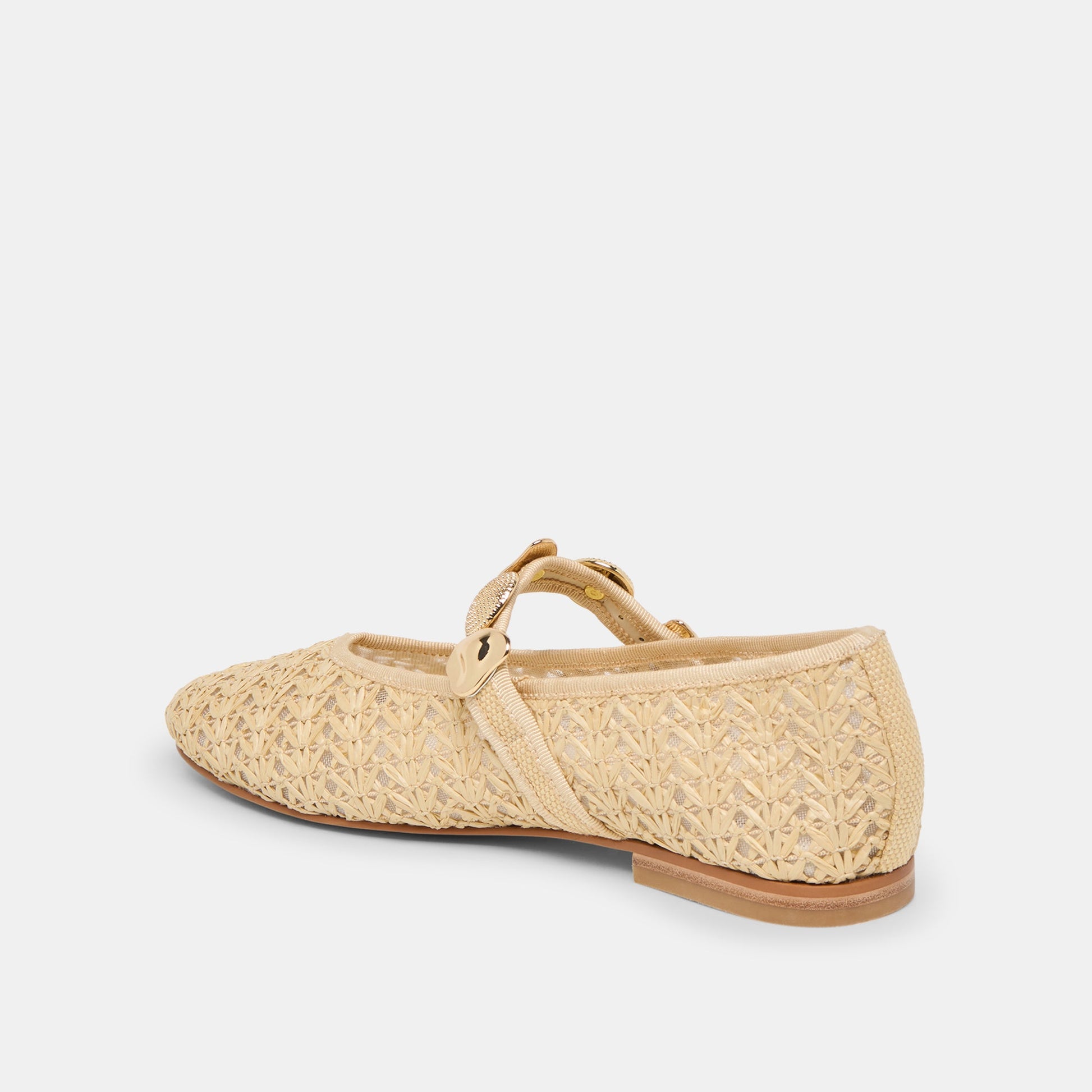 Relan Natural Cross Hatch Raffia Ballet Flats Dolce Vita For sale