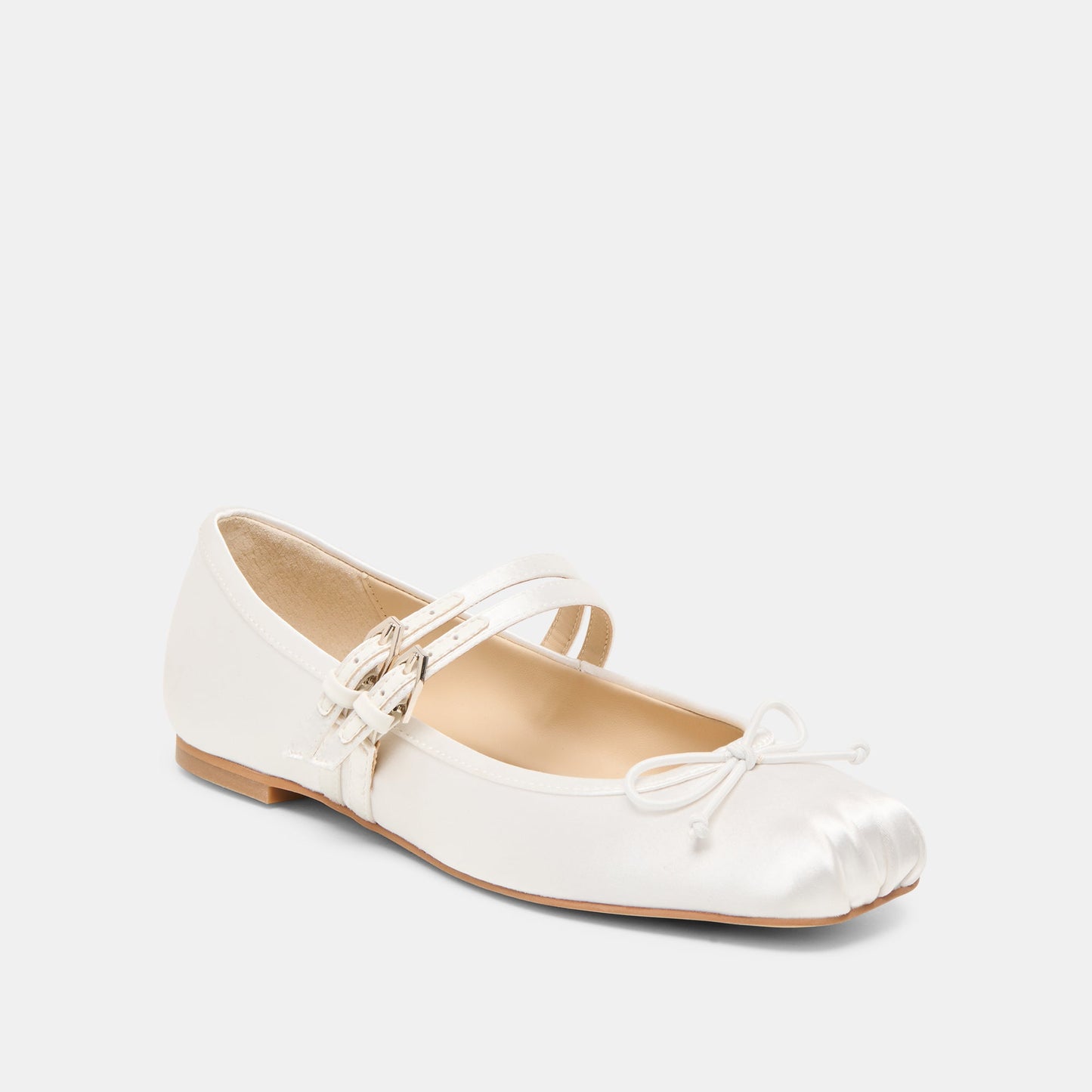 Gibsen True White Satin Ballet Flats Dolce Vita us