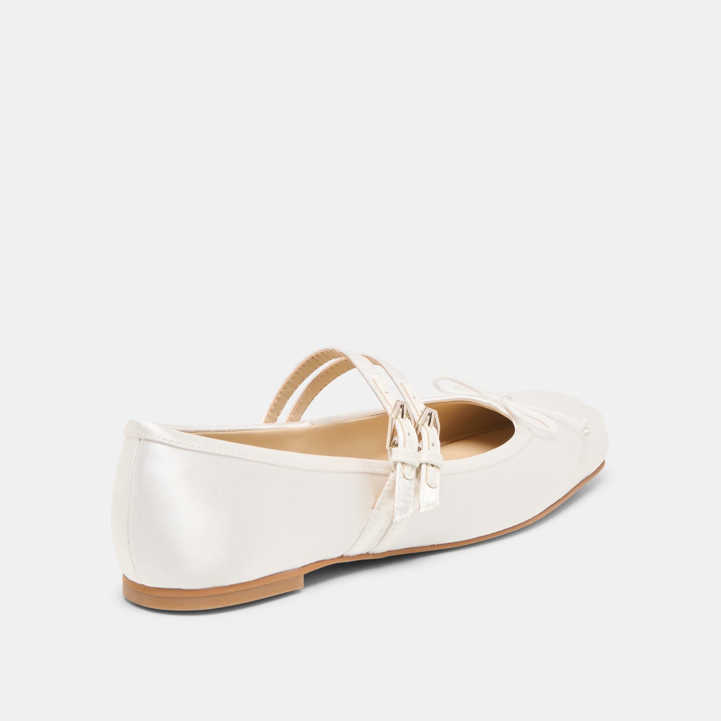 Gibsen True White Satin Ballet Flats Dolce Vita us