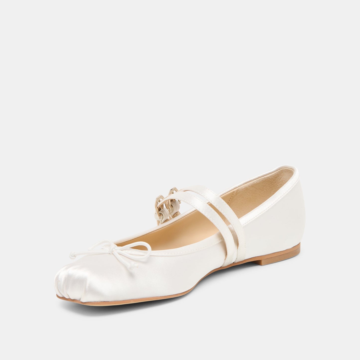 Gibsen True White Satin Ballet Flats Dolce Vita us