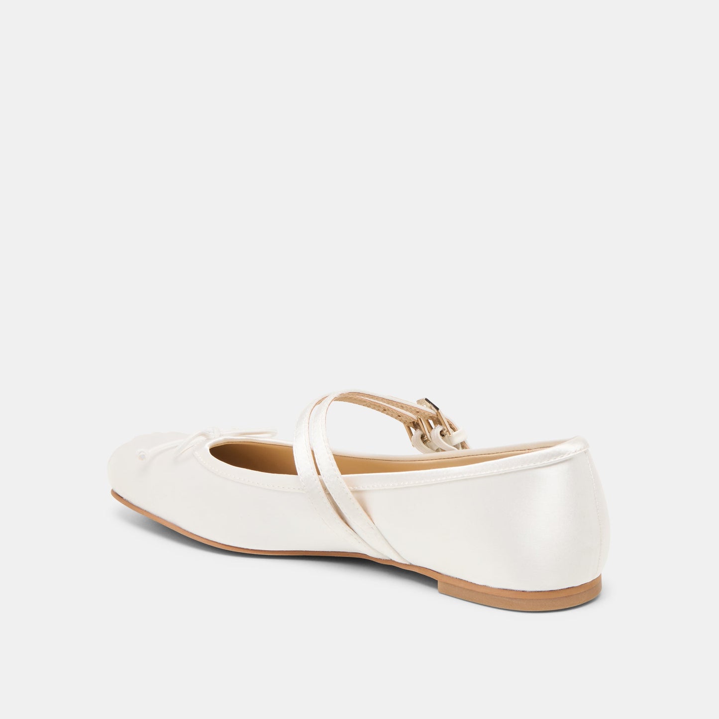 Gibsen True White Satin Ballet Flats Dolce Vita us