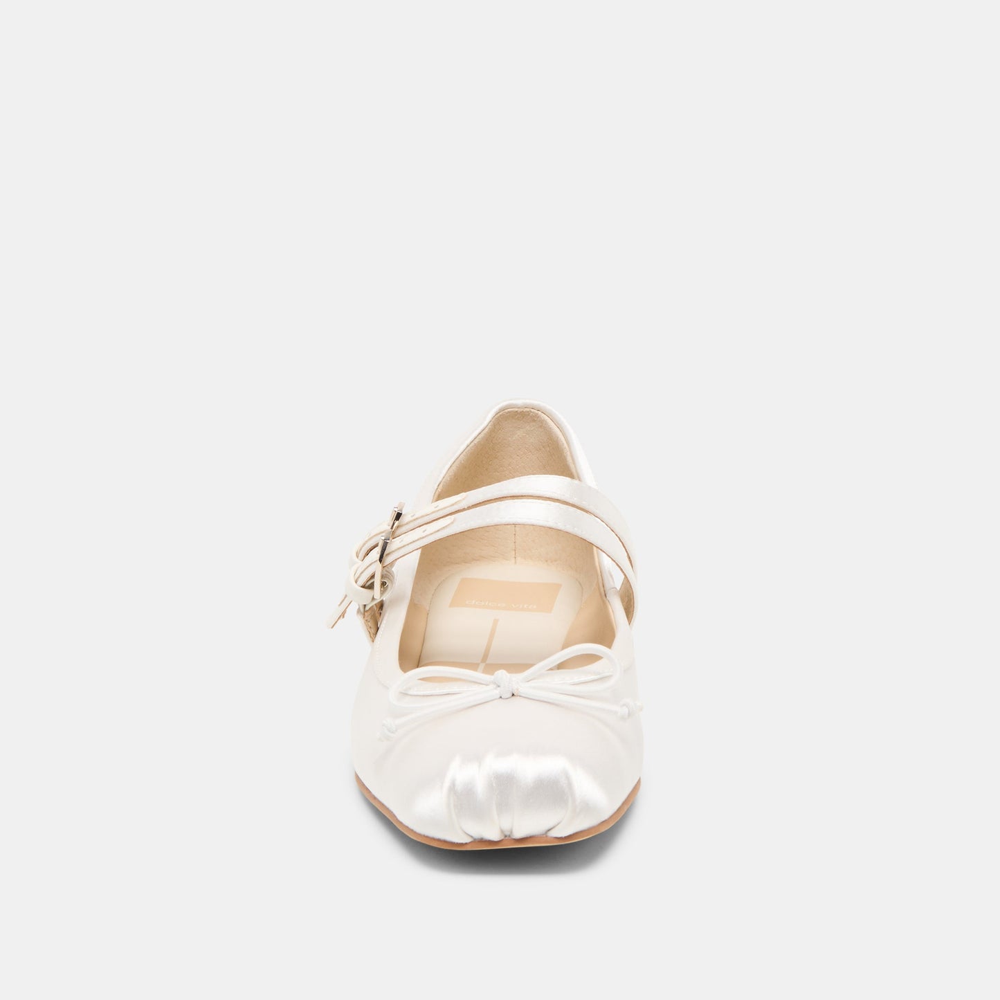 Gibsen True White Satin Ballet Flats Dolce Vita us