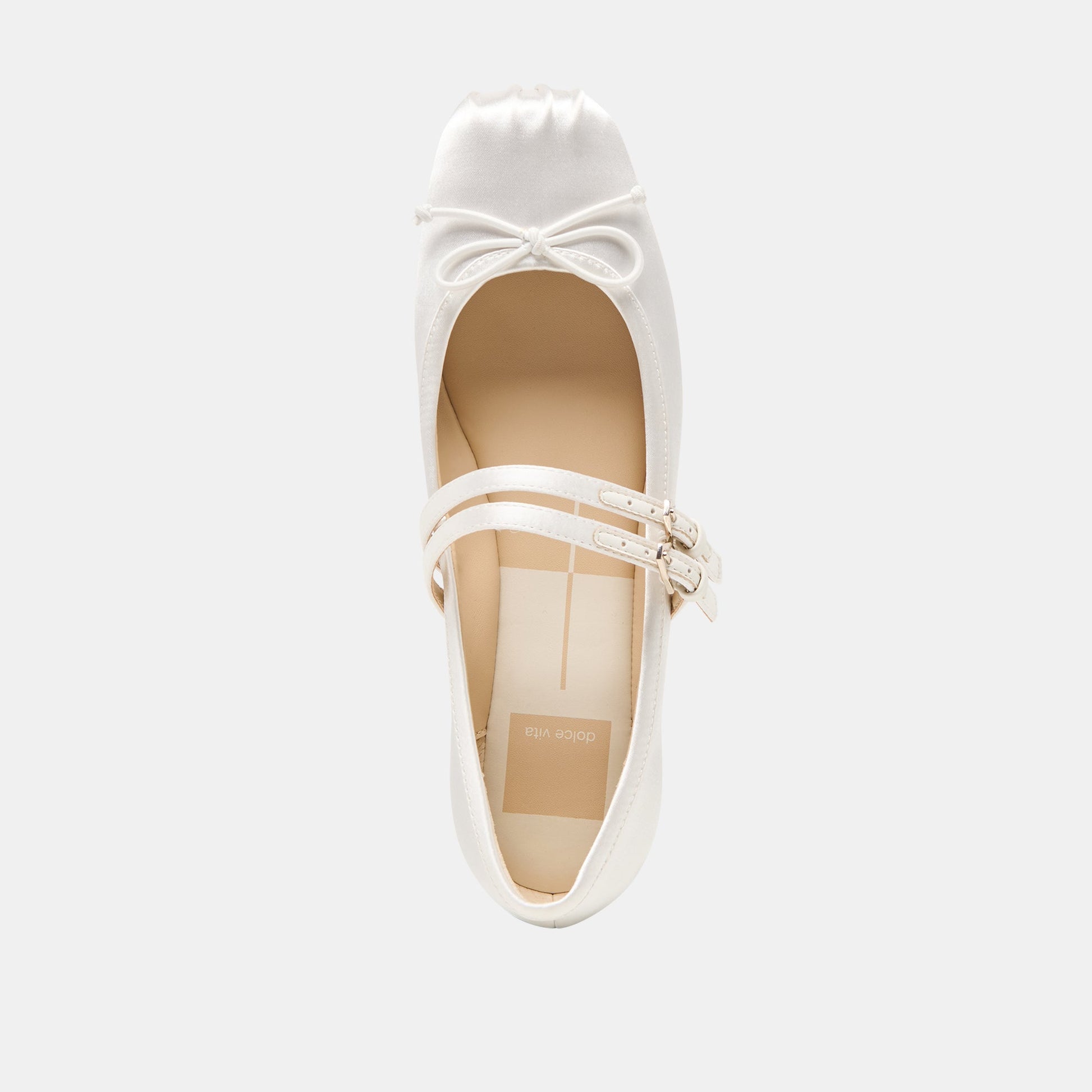 Gibsen True White Satin Ballet Flats Dolce Vita us