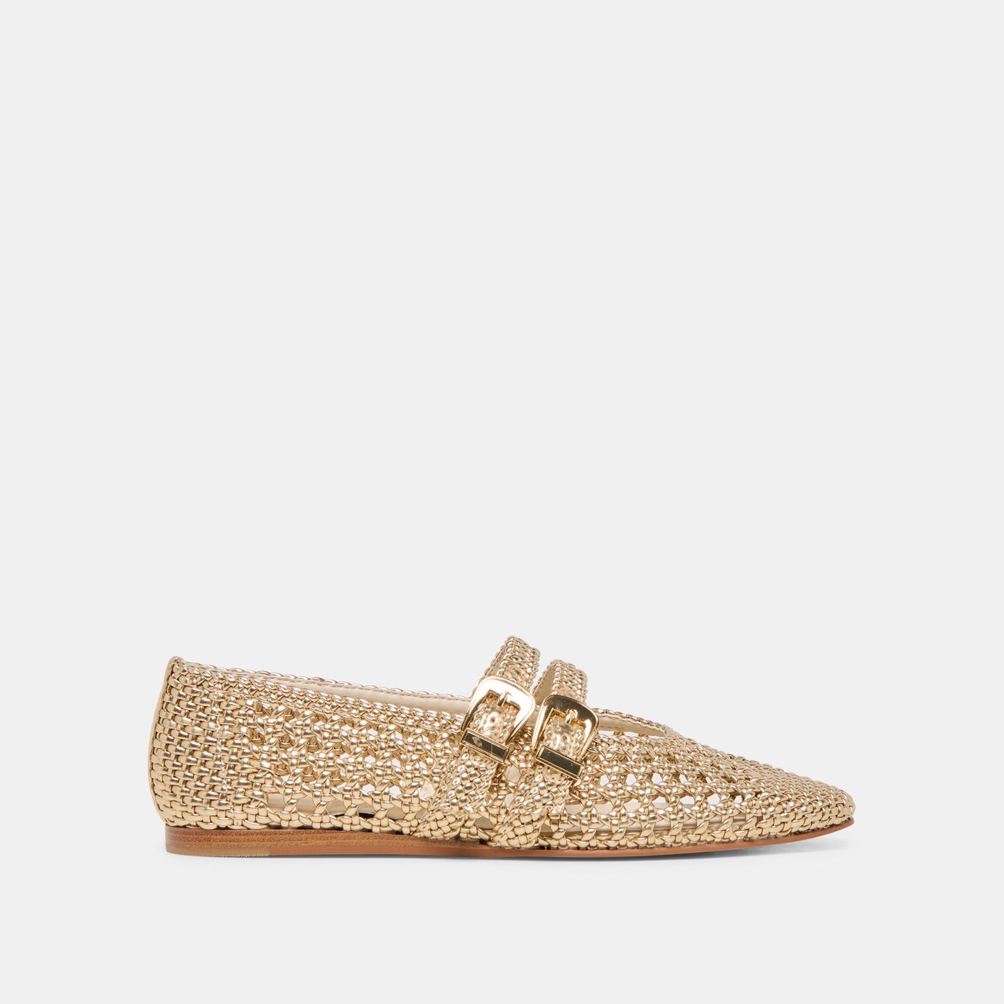 Baylee Gold Woven Stella Ballet Flats Dolce Vita New