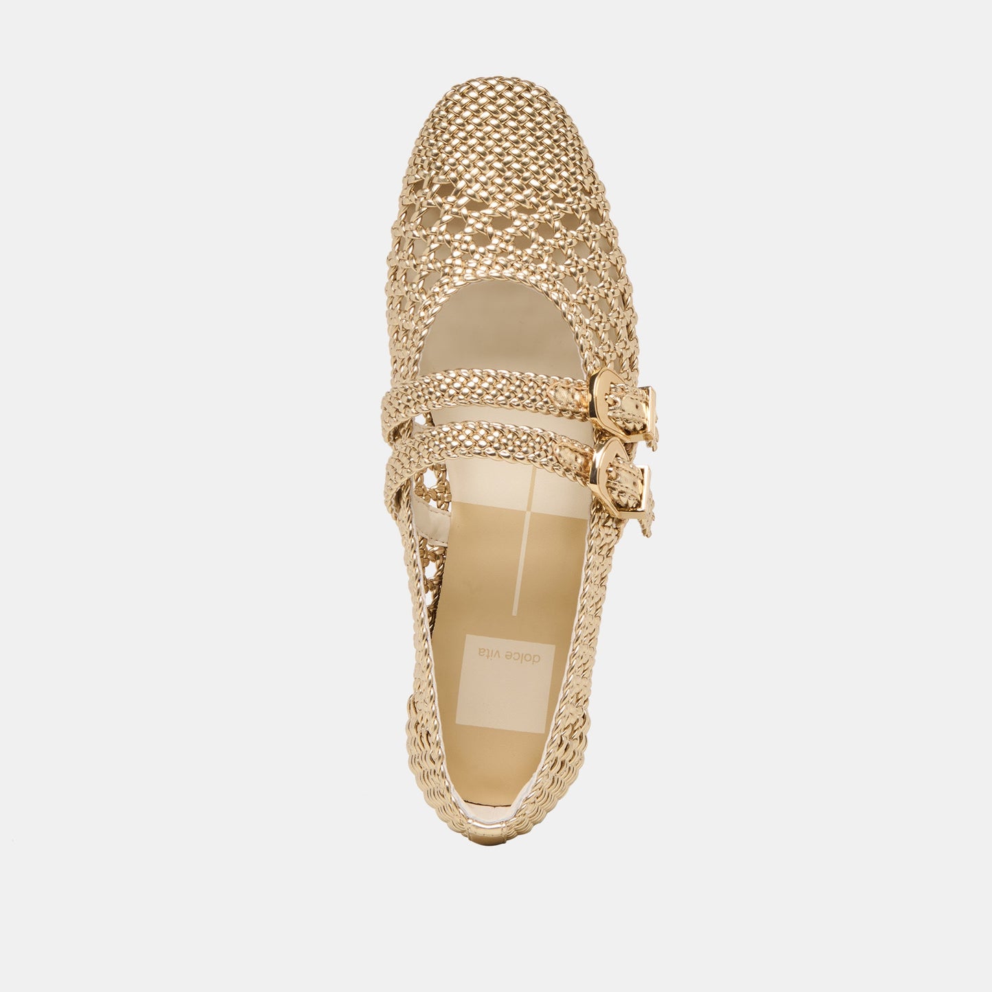Baylee Gold Woven Stella Ballet Flats Dolce Vita New