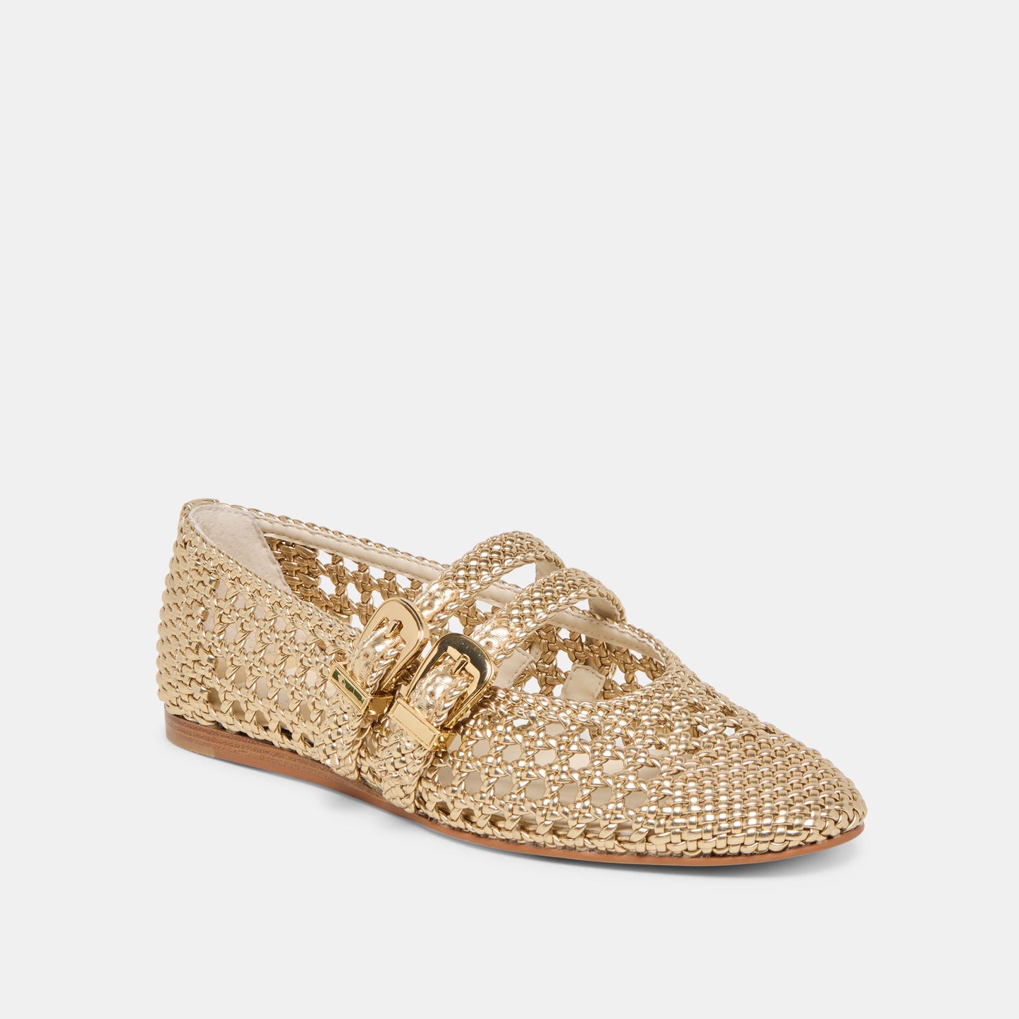 Baylee Gold Woven Stella Ballet Flats Dolce Vita New