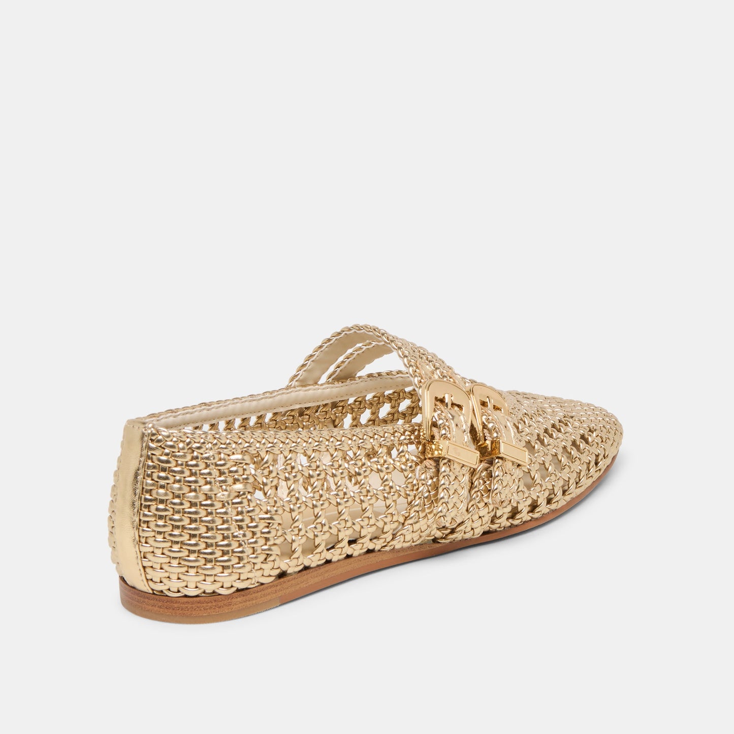 Baylee Gold Woven Stella Ballet Flats Dolce Vita New