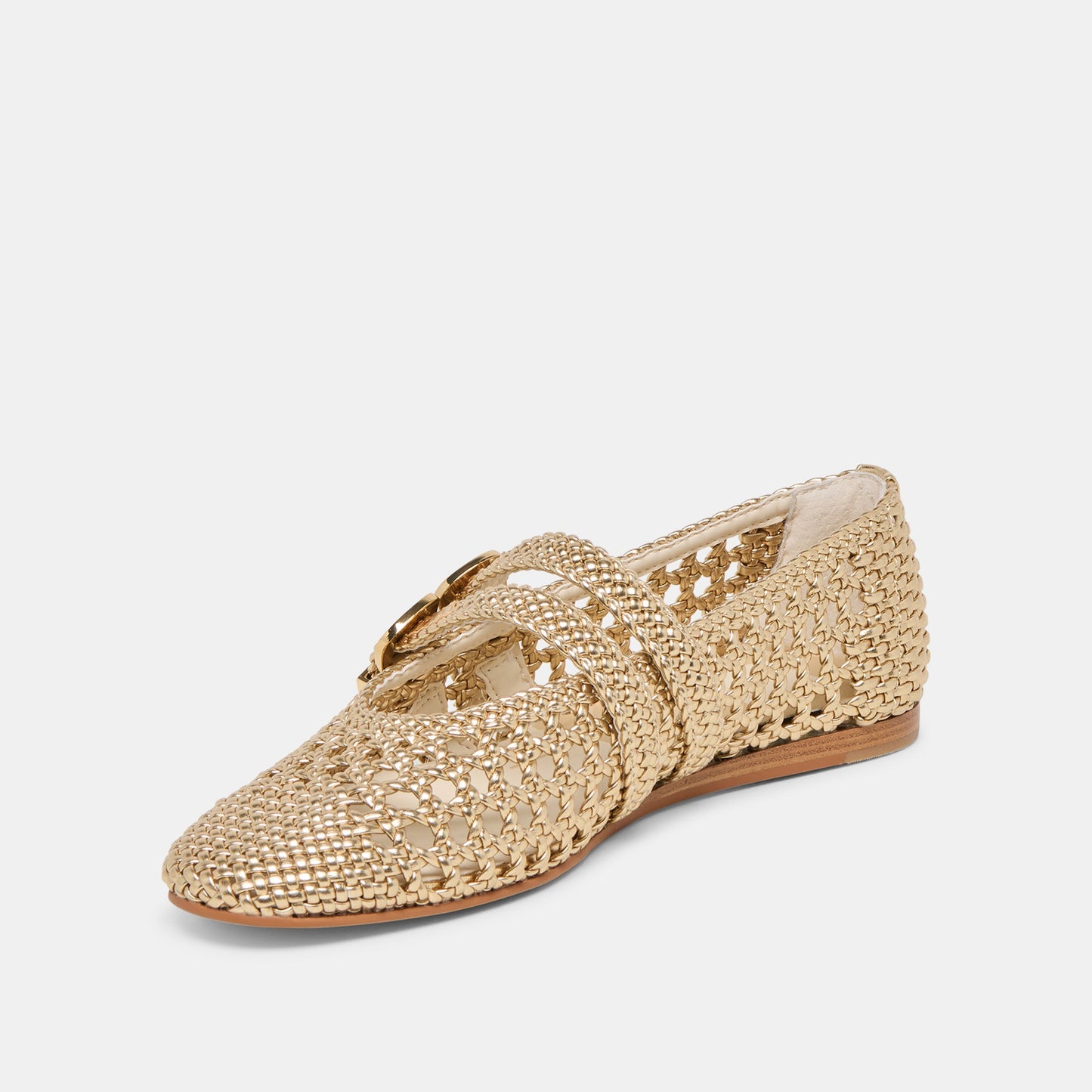 Baylee Gold Woven Stella Ballet Flats Dolce Vita New
