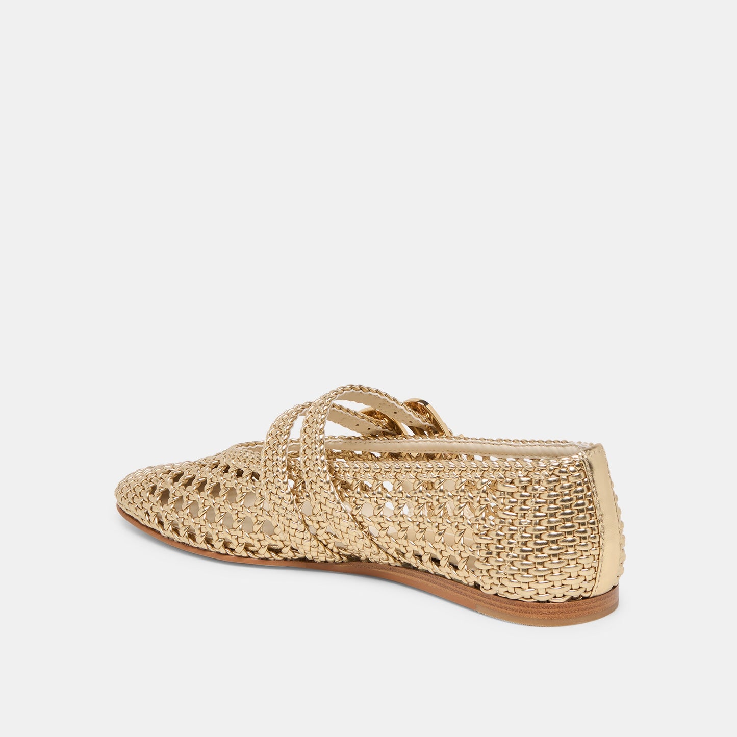 Baylee Gold Woven Stella Ballet Flats Dolce Vita New