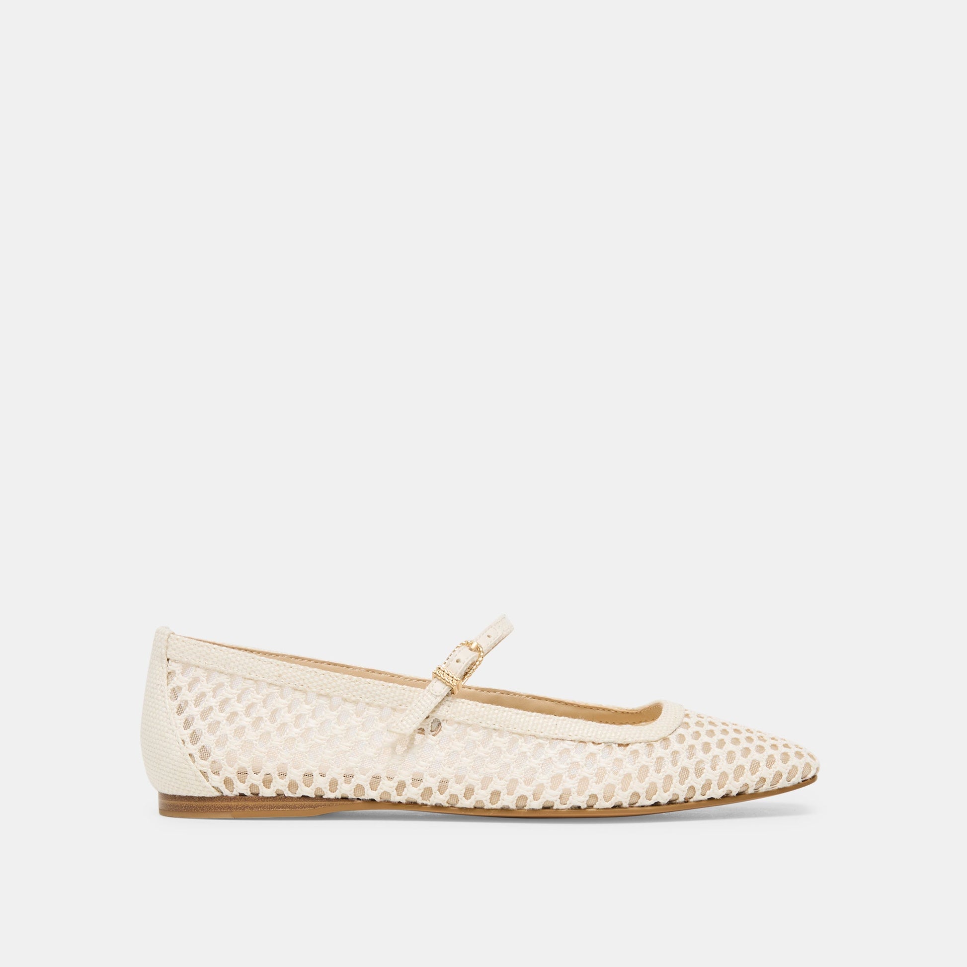 Reyes White Woven Raffia Ballet Flats Dolce Vita Outlet