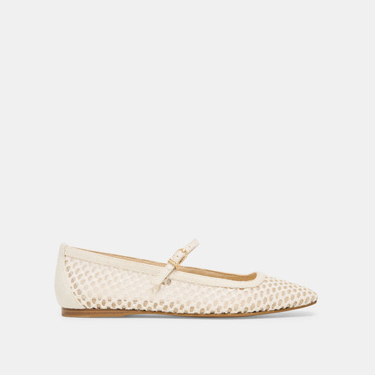Reyes White Woven Raffia Ballet Flats Dolce Vita Outlet
