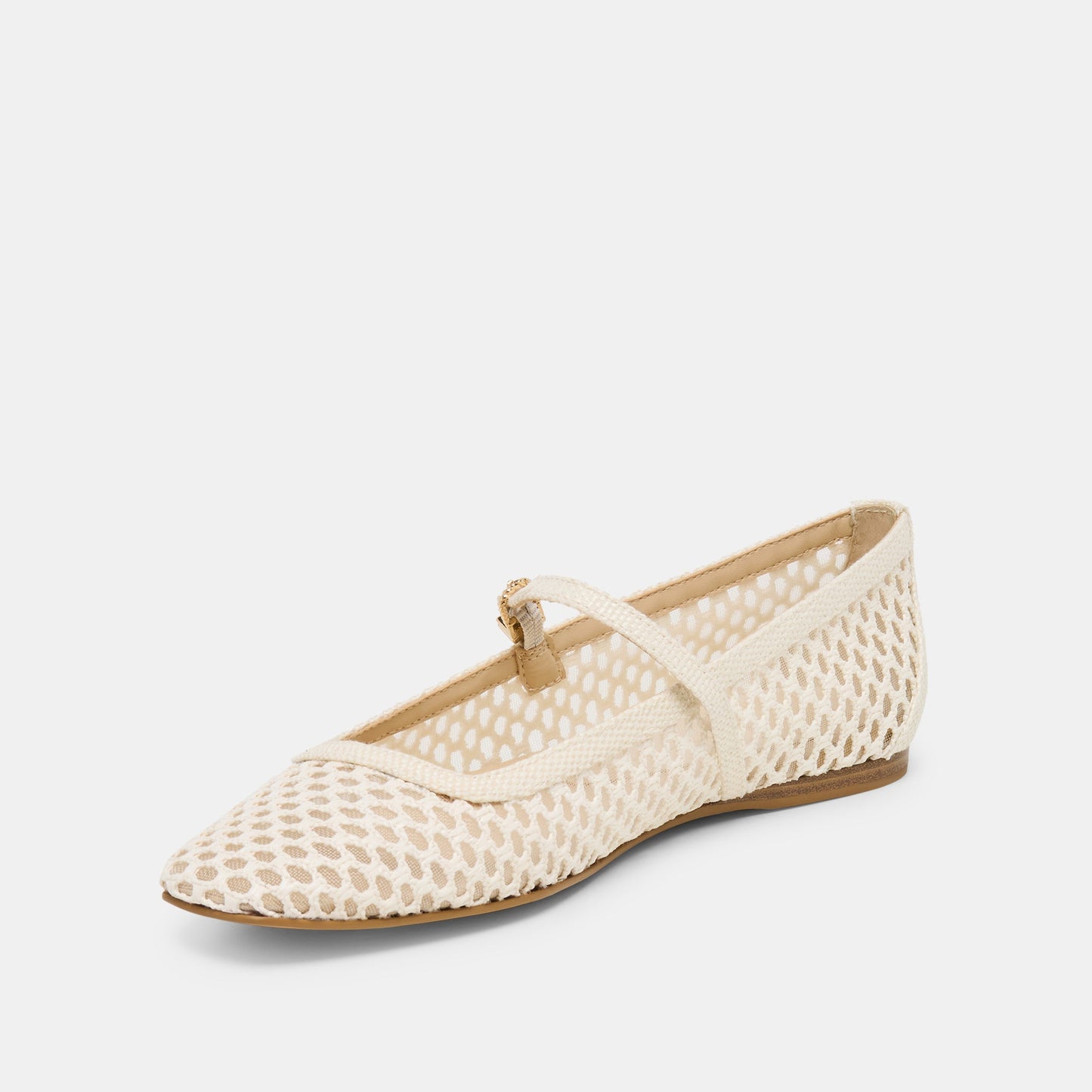 Reyes White Woven Raffia Ballet Flats Dolce Vita Outlet